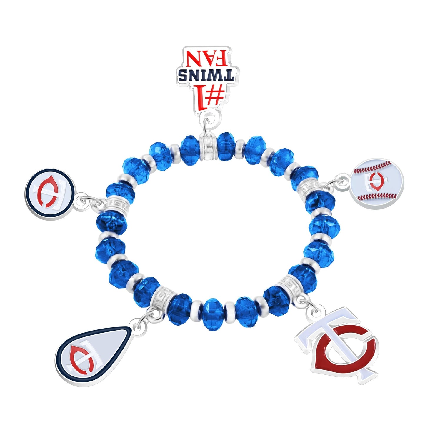 MLB Five Charm Logo Beaded Bracelet - Gamedays Gear - Minnesota Twins