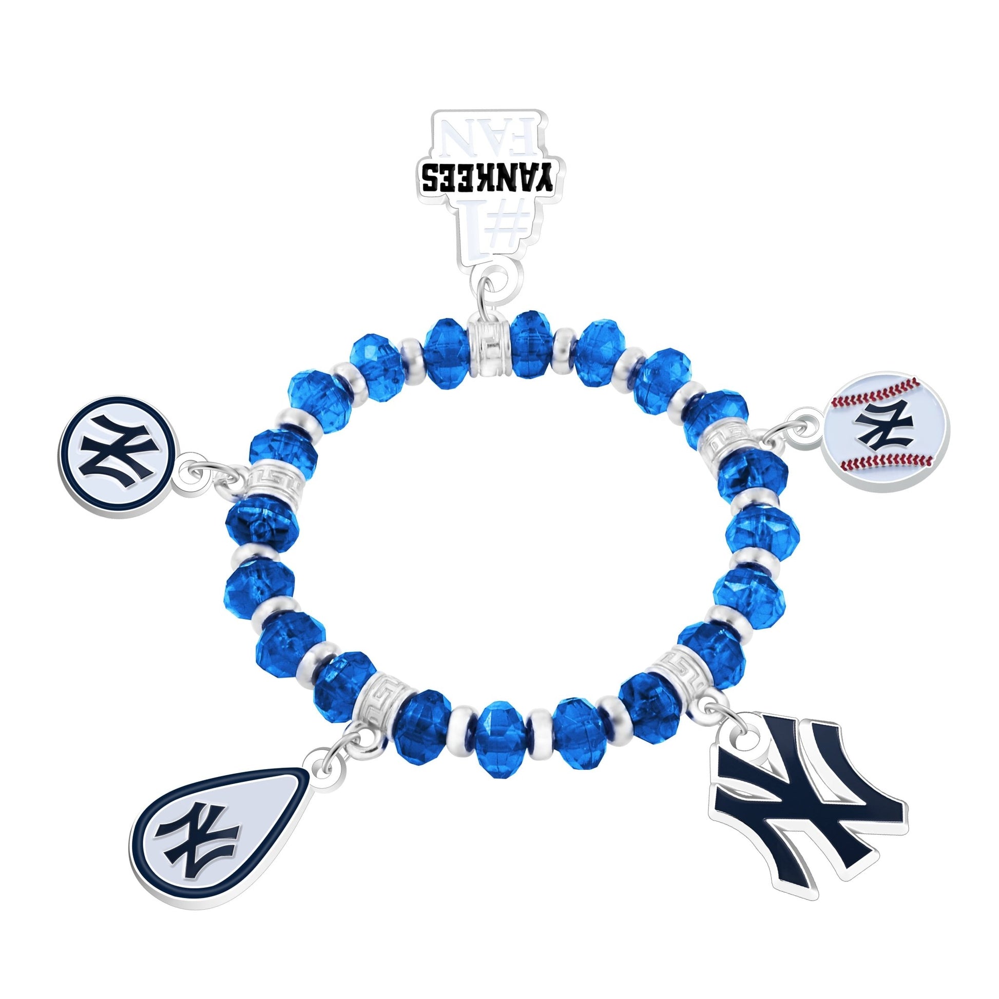 MLB Five Charm Logo Beaded Bracelet - Gamedays Gear - New York Yankees