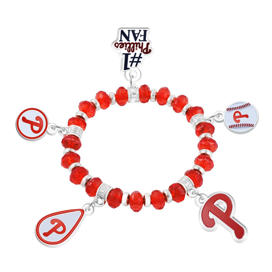 MLB Five Charm Logo Beaded Bracelet - Gamedays Gear - New York Yankees