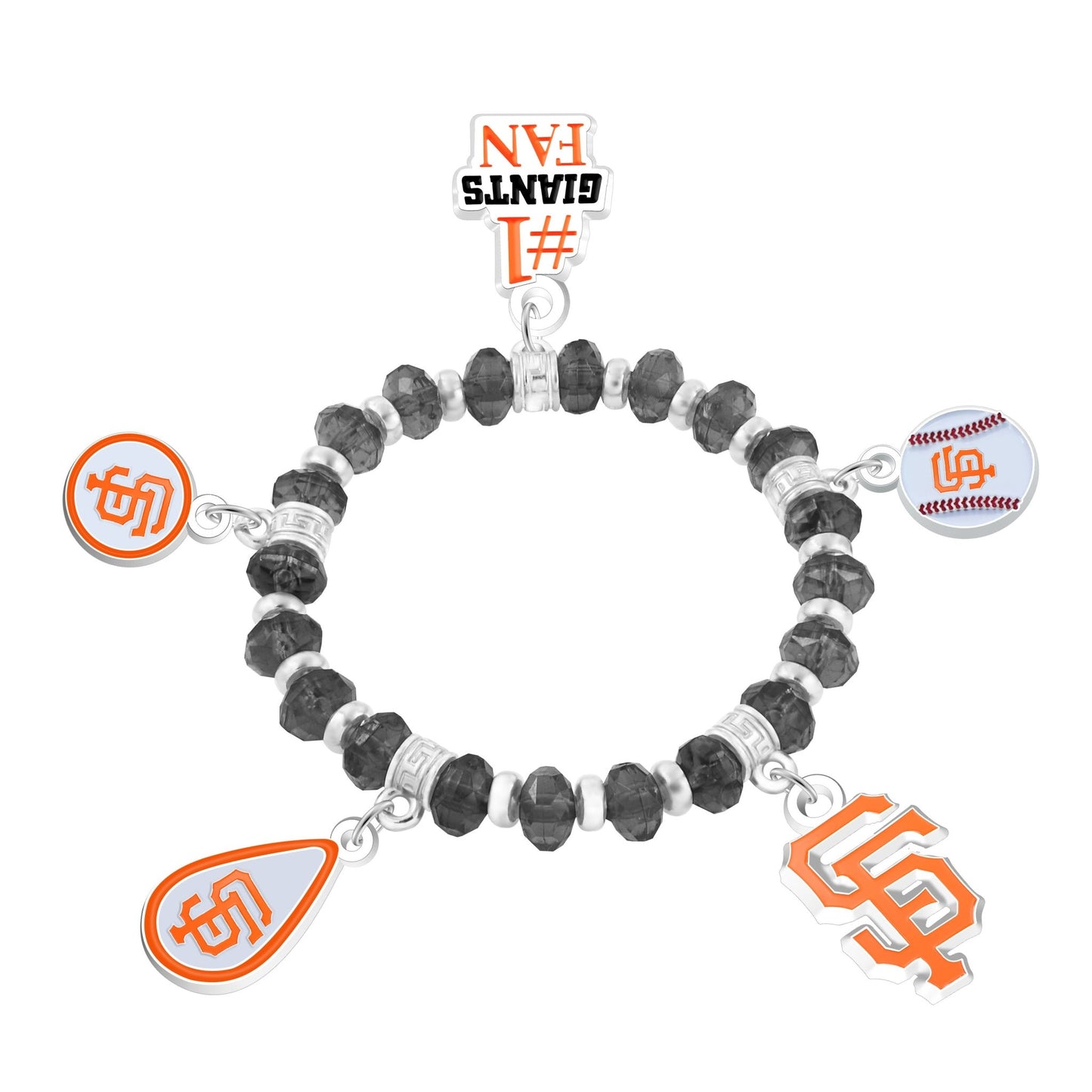 MLB Five Charm Logo Beaded Bracelet - Gamedays Gear - San Francisco Giants