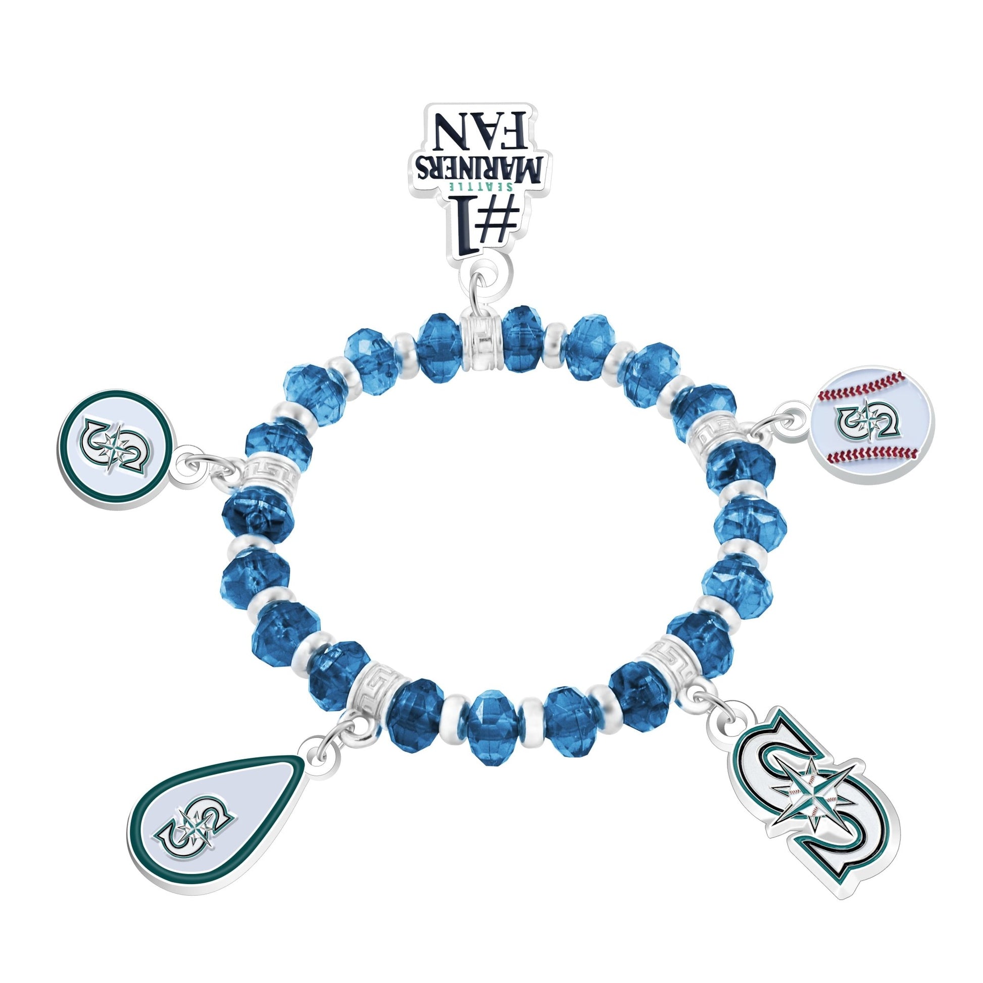 MLB Five Charm Logo Beaded Bracelet - Gamedays Gear - Seattle Mariners