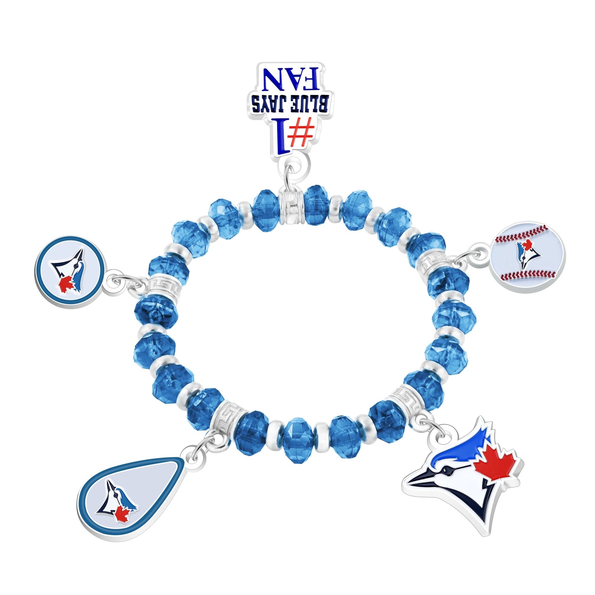 MLB Five Charm Logo Beaded Bracelet - Gamedays Gear - Toronto Blue Jays