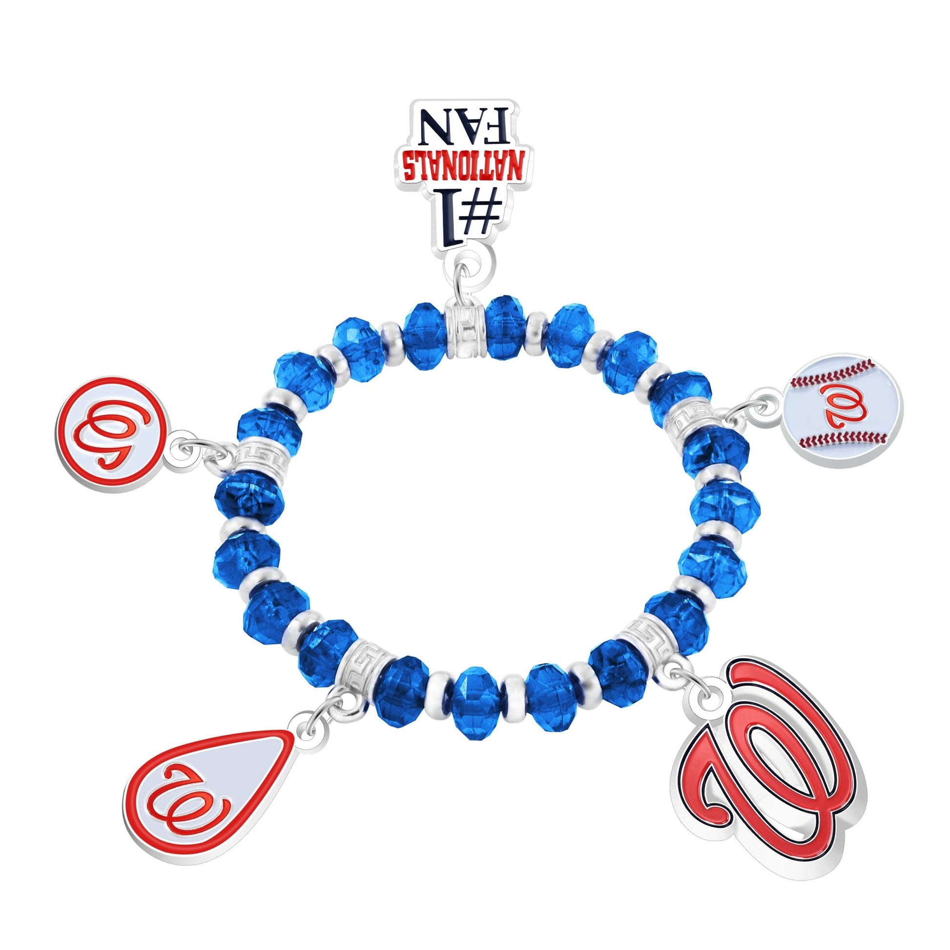 MLB Five Charm Logo Beaded Bracelet - Gamedays Gear - Washington Nationals