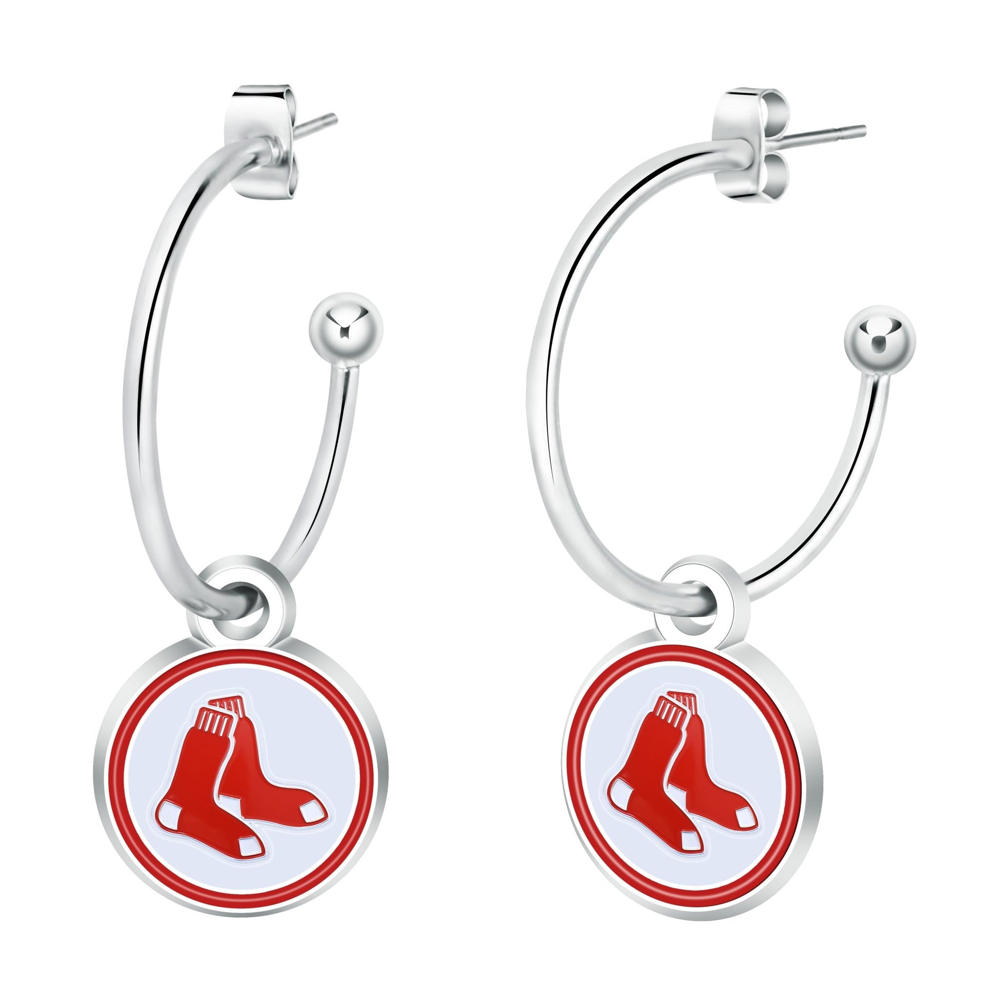 MLB Half Hoop Earrings - Gamedays Gear - Boston Red Sox