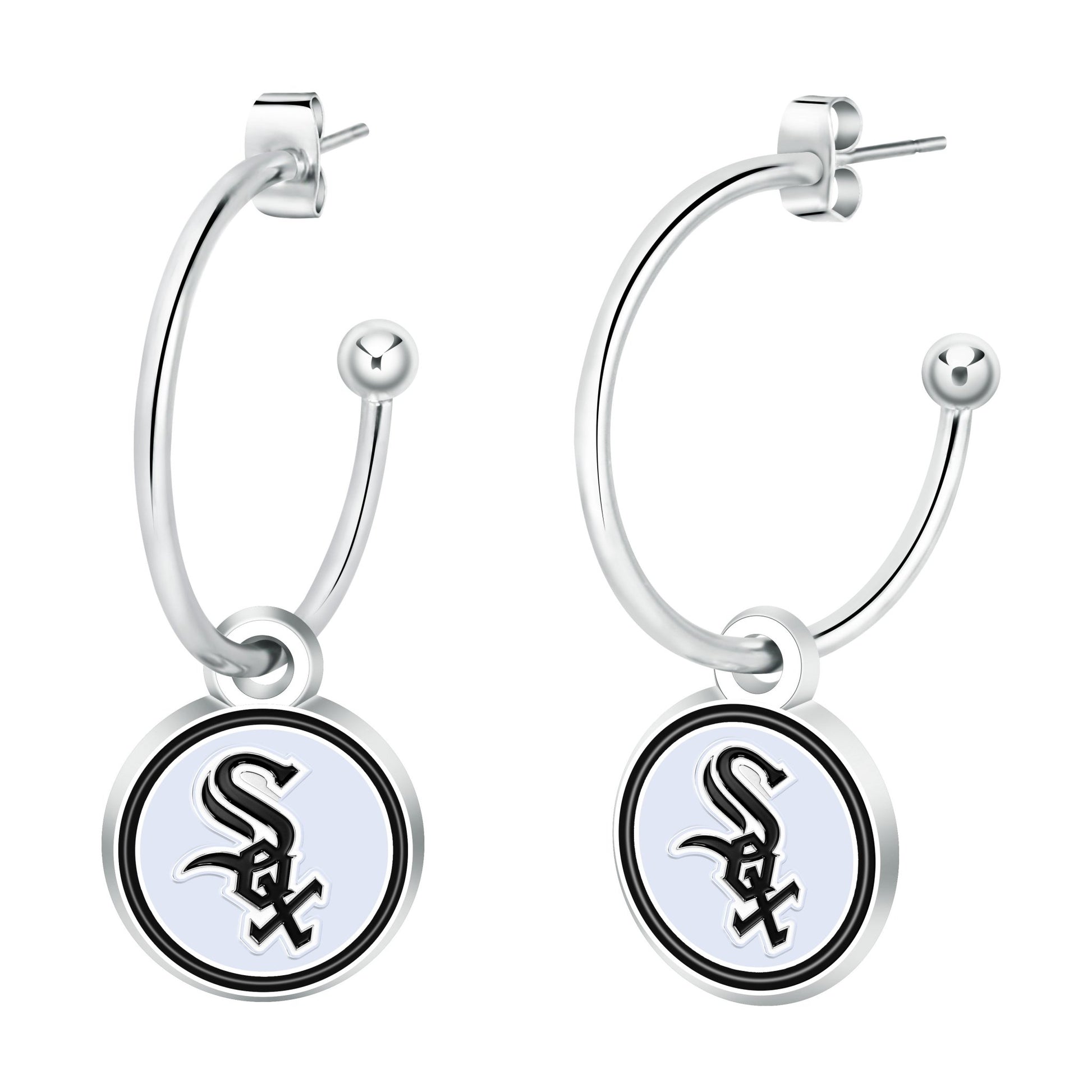 MLB Half Hoop Earrings - Gamedays Gear - Chicago White Sox