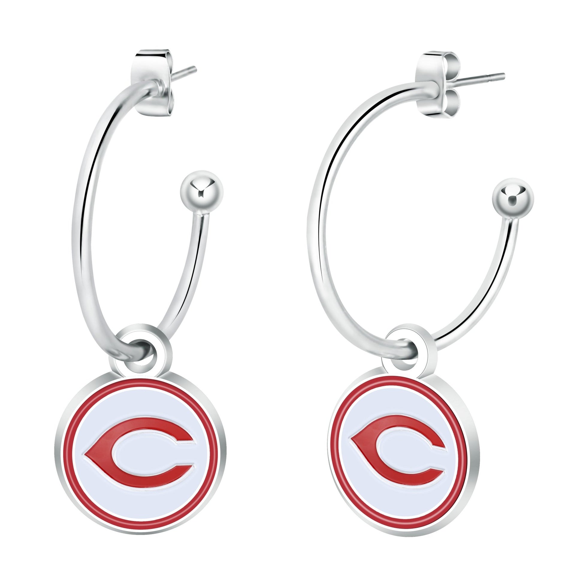 MLB Half Hoop Earrings - Gamedays Gear - Cincinnati Reds