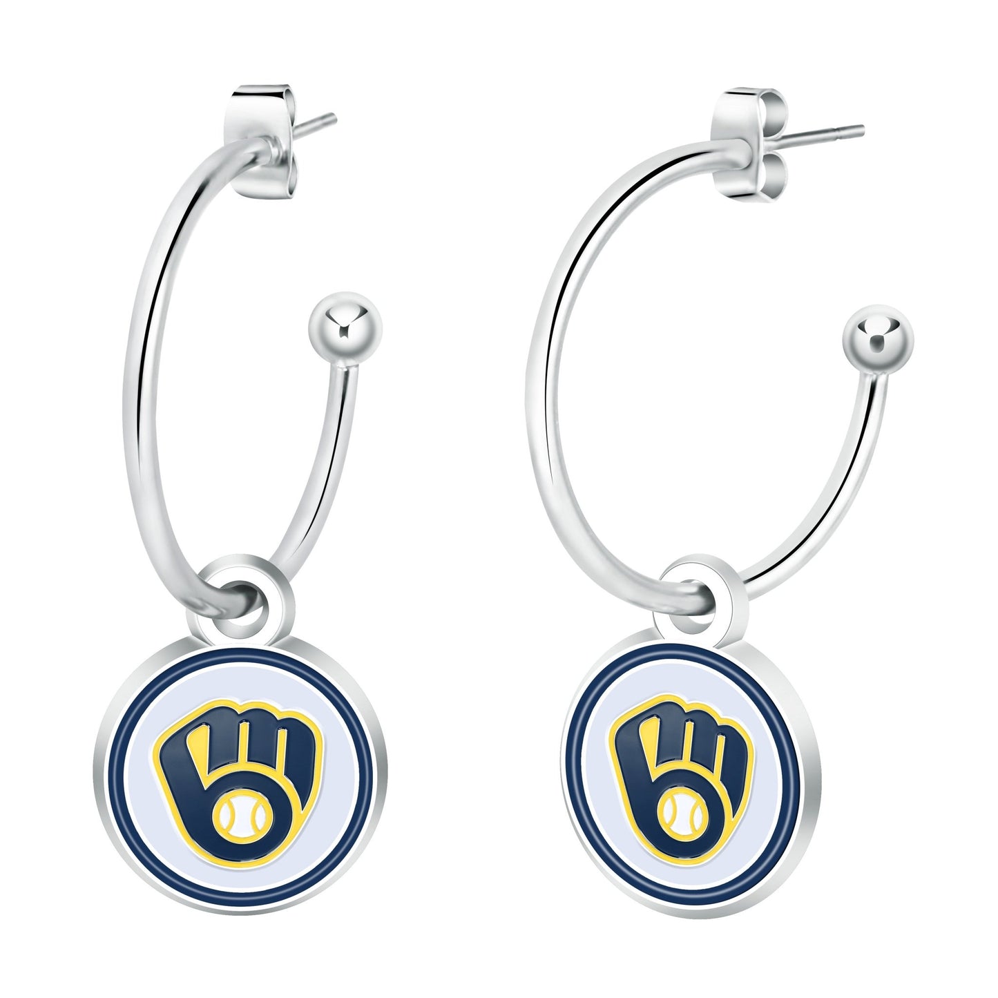 MLB Half Hoop Earrings - Gamedays Gear - Milwaukee Brewers