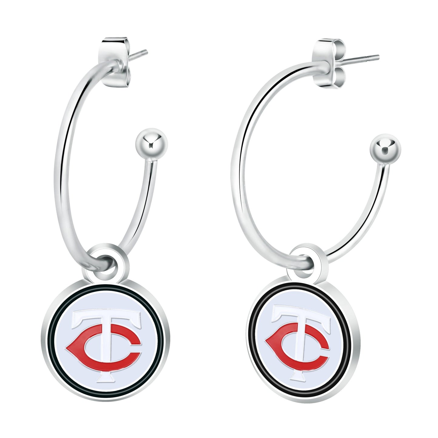 MLB Half Hoop Earrings - Gamedays Gear - Minnesota Twins