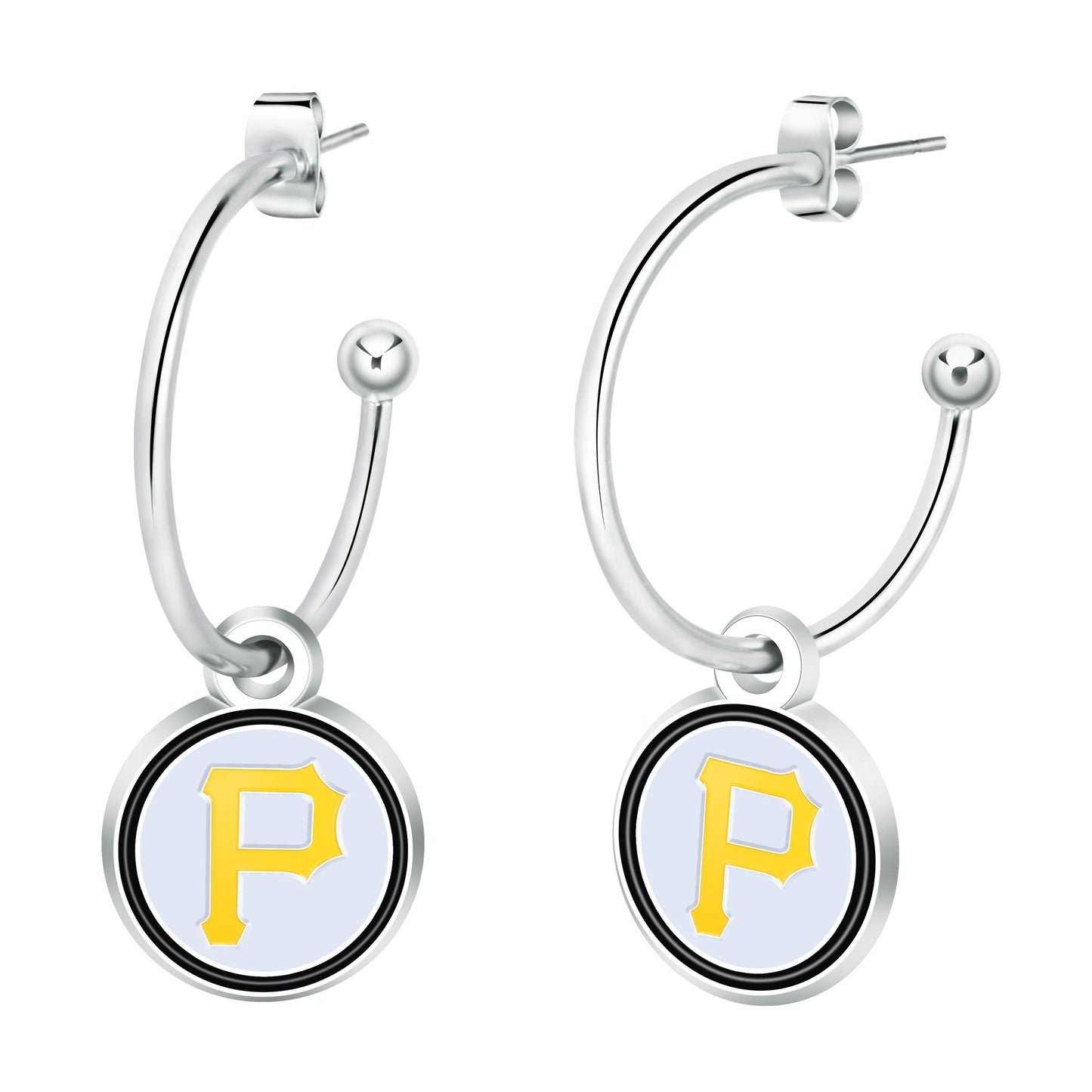 MLB Half Hoop Earrings - Gamedays Gear - Pittsburgh Pirates