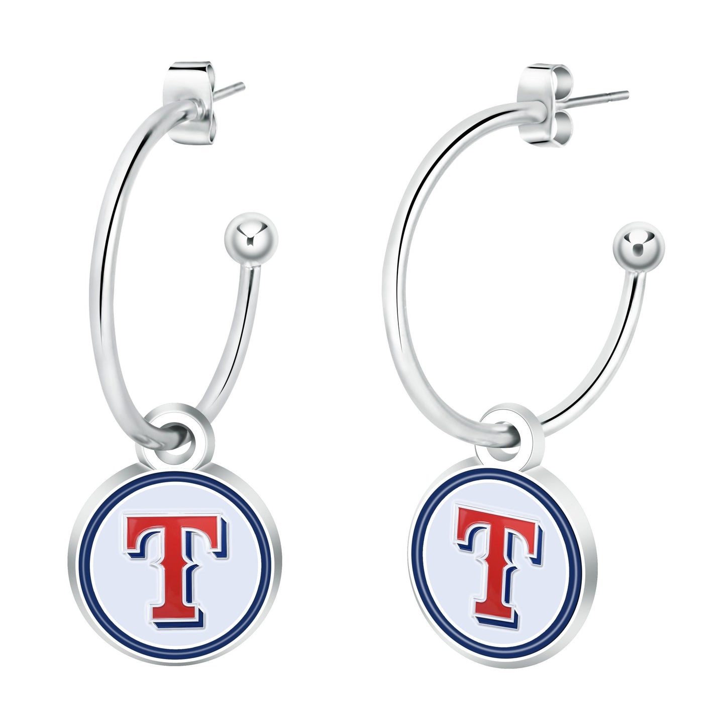 MLB Half Hoop Earrings - Gamedays Gear - Texas Rangers