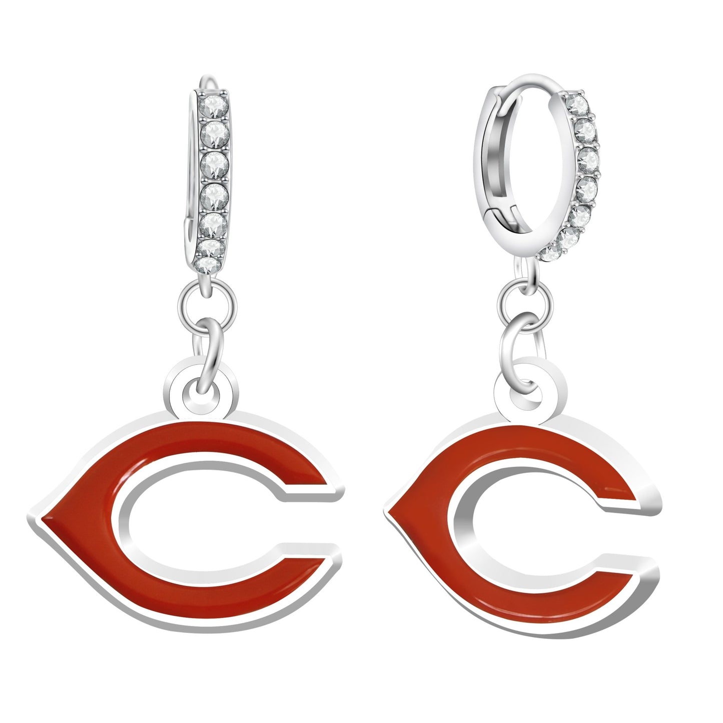 MLB Rhinestone Circle Earrings - Gamedays Gear - Cincinnati Reds