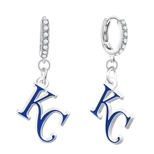 MLB Rhinestone Circle Earrings - Gamedays Gear - Los Angeles Dodgers