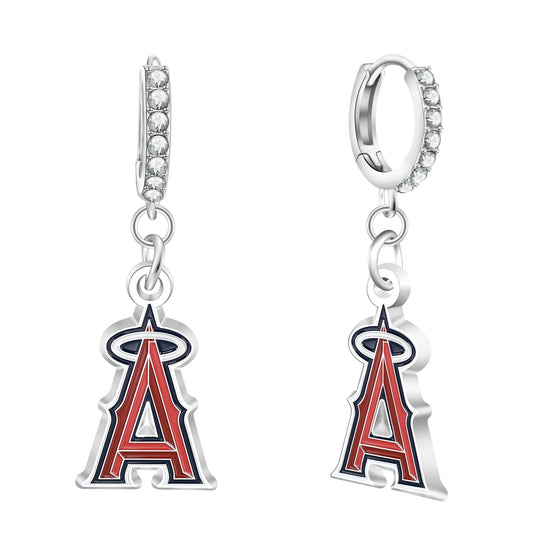 MLB Rhinestone Circle Earrings - Gamedays Gear - Los Angeles Dodgers