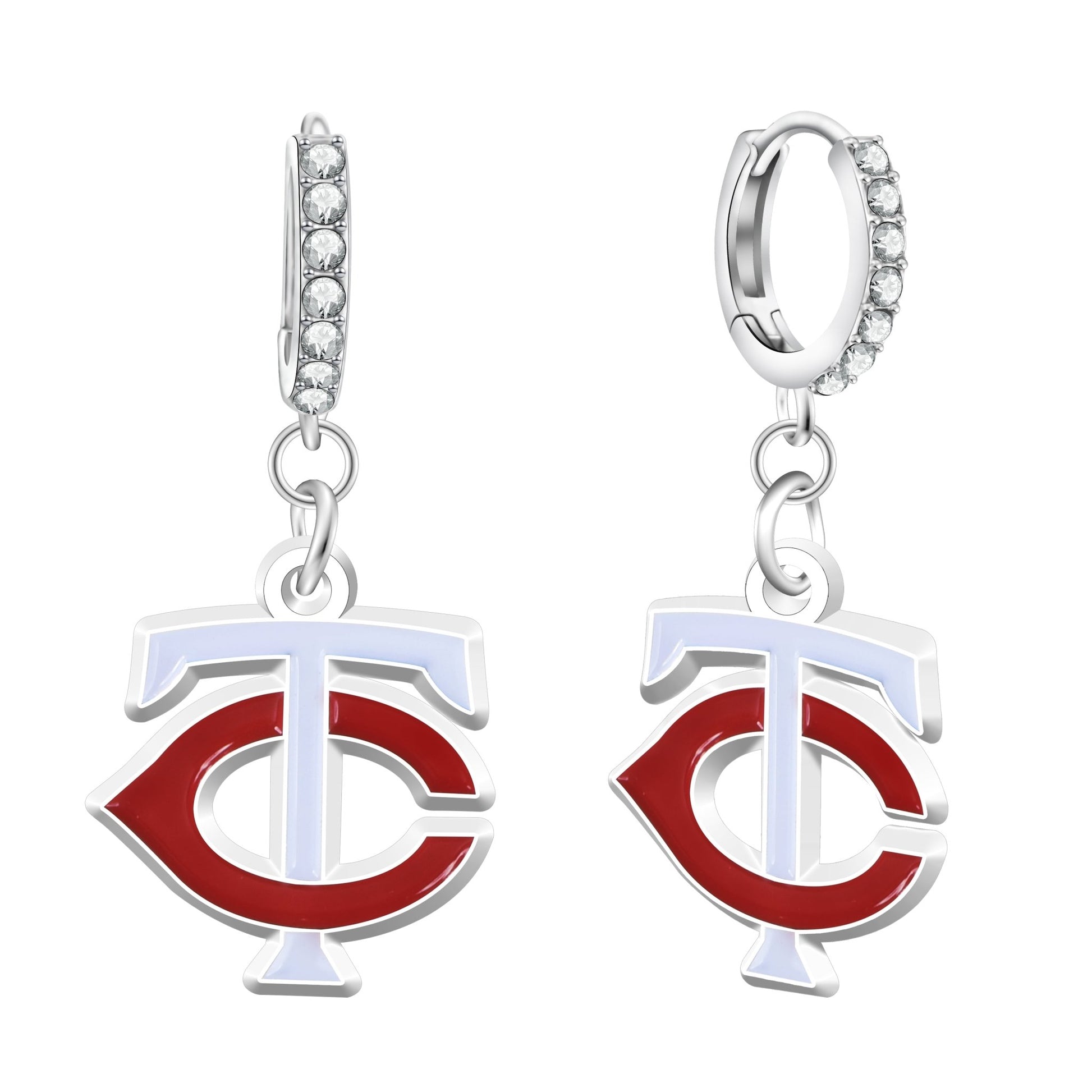 MLB Rhinestone Circle Earrings - Gamedays Gear - Minnesota Twins