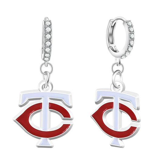 MLB Rhinestone Circle Earrings - Gamedays Gear - Los Angeles Dodgers