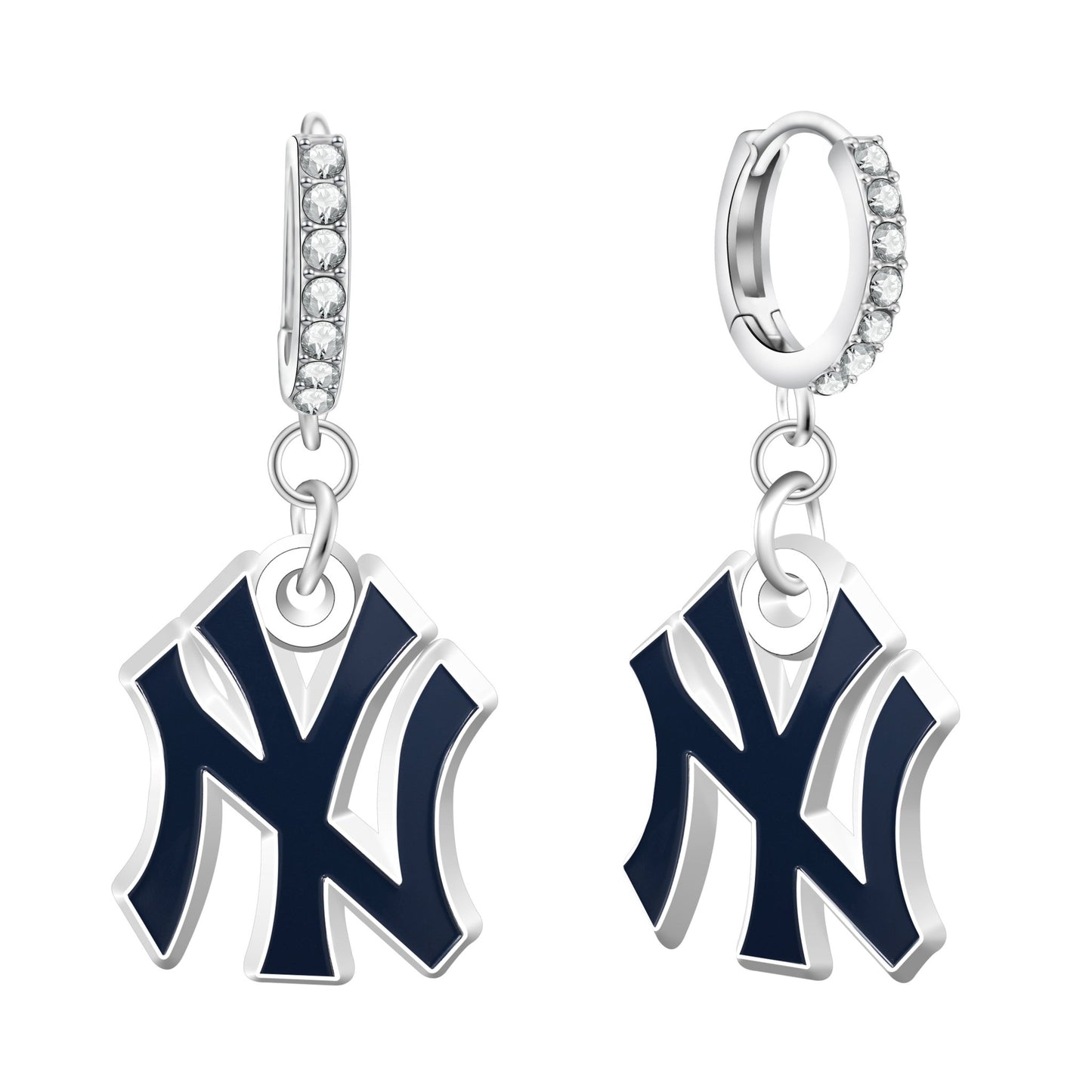 MLB Rhinestone Circle Earrings - Gamedays Gear - New York Yankees