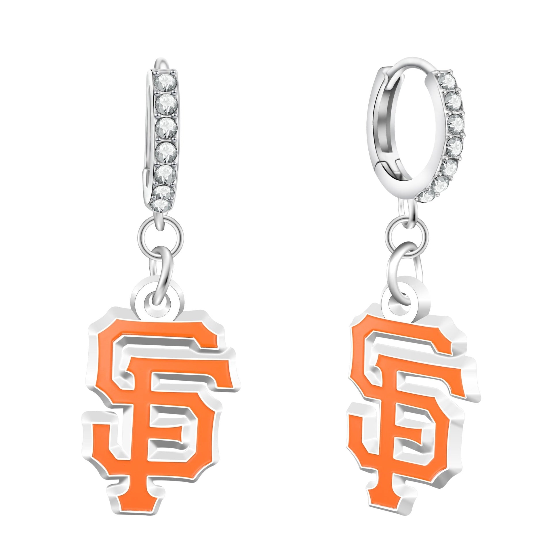 MLB Rhinestone Circle Earrings - Gamedays Gear - San Francisco Giants