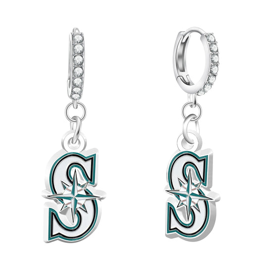 MLB Rhinestone Circle Earrings - Gamedays Gear - Los Angeles Dodgers