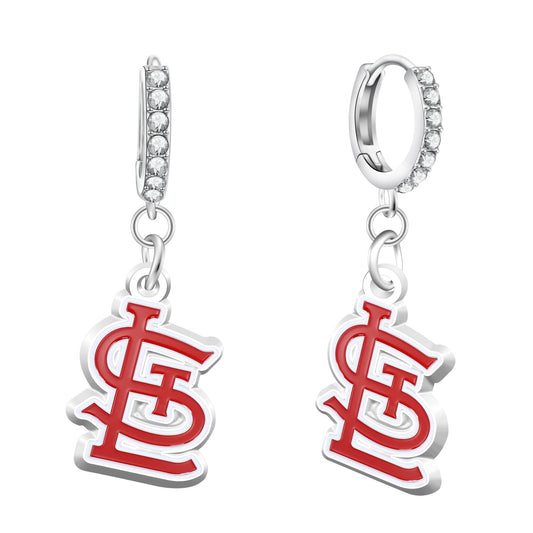 MLB Rhinestone Circle Earrings - Gamedays Gear - Los Angeles Dodgers