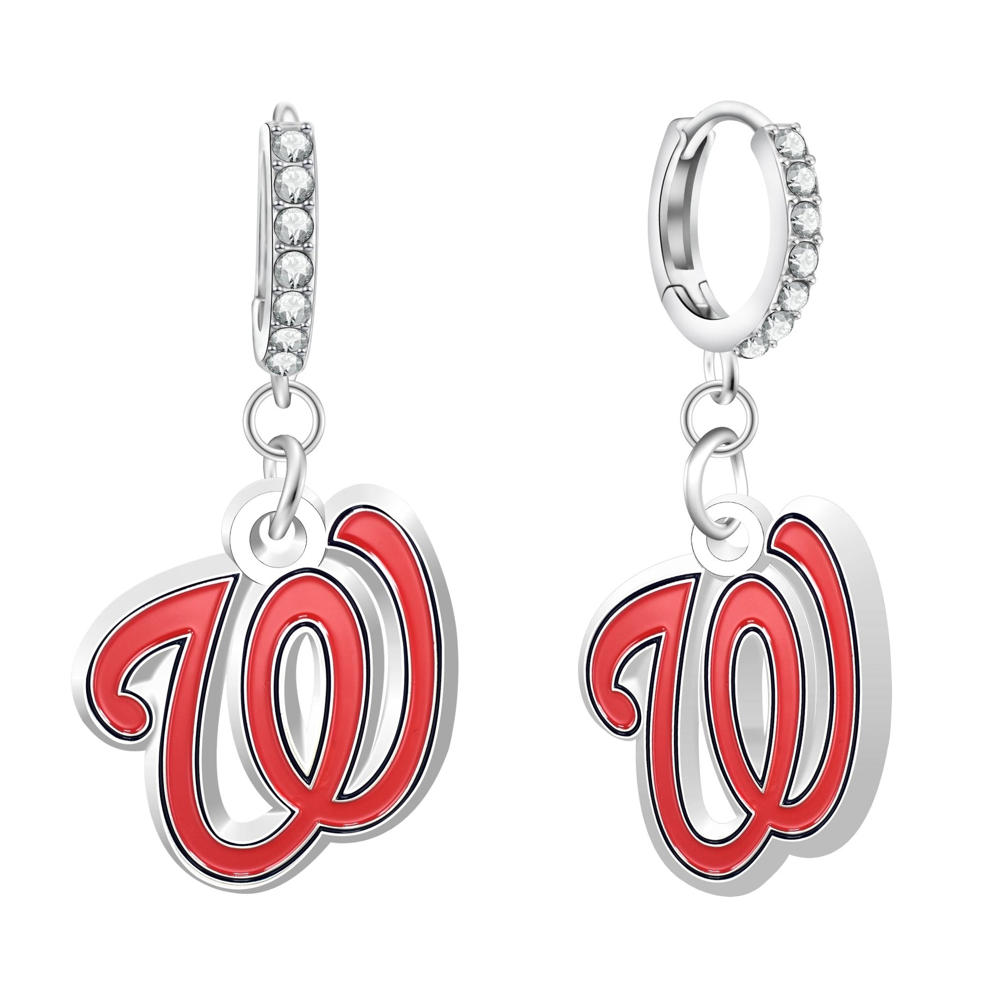 MLB Rhinestone Circle Earrings - Gamedays Gear - Washington Nationals