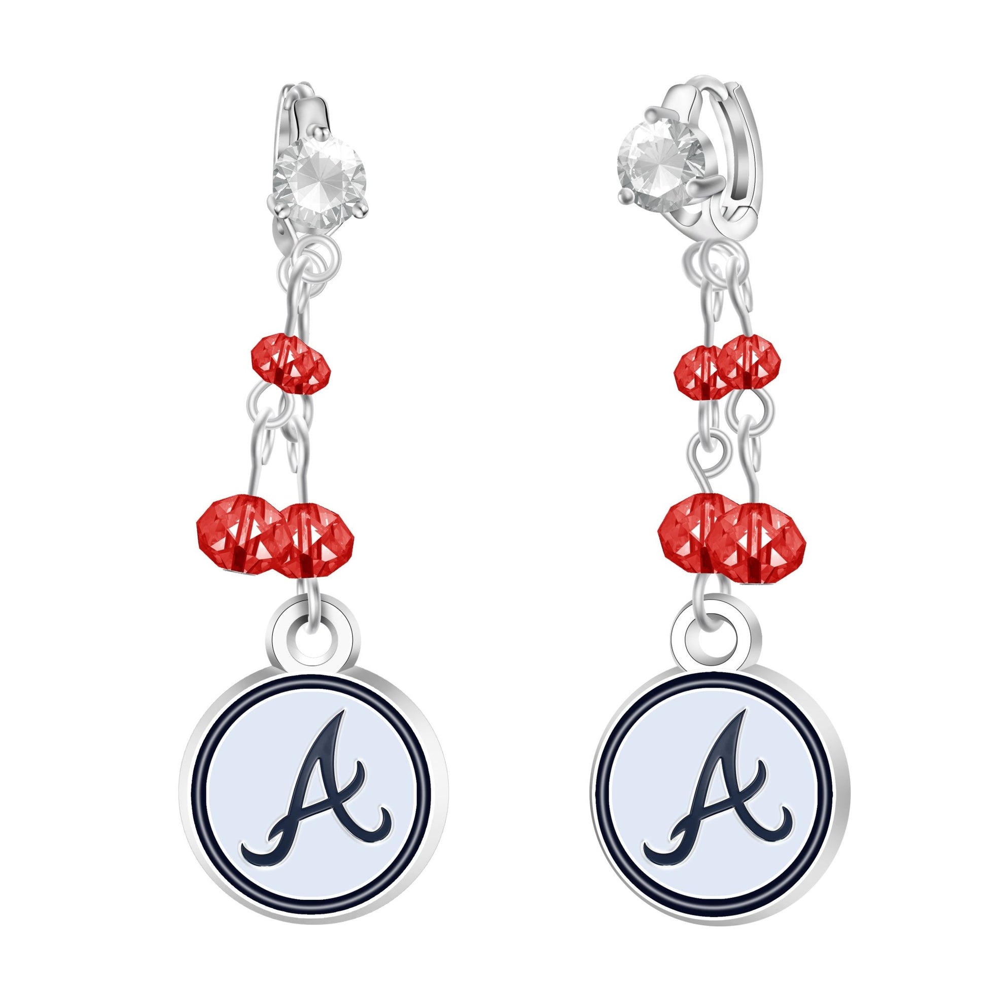 MLB Rhinestone Dangle Earrings - Gamedays Gear - Atlanta Braves