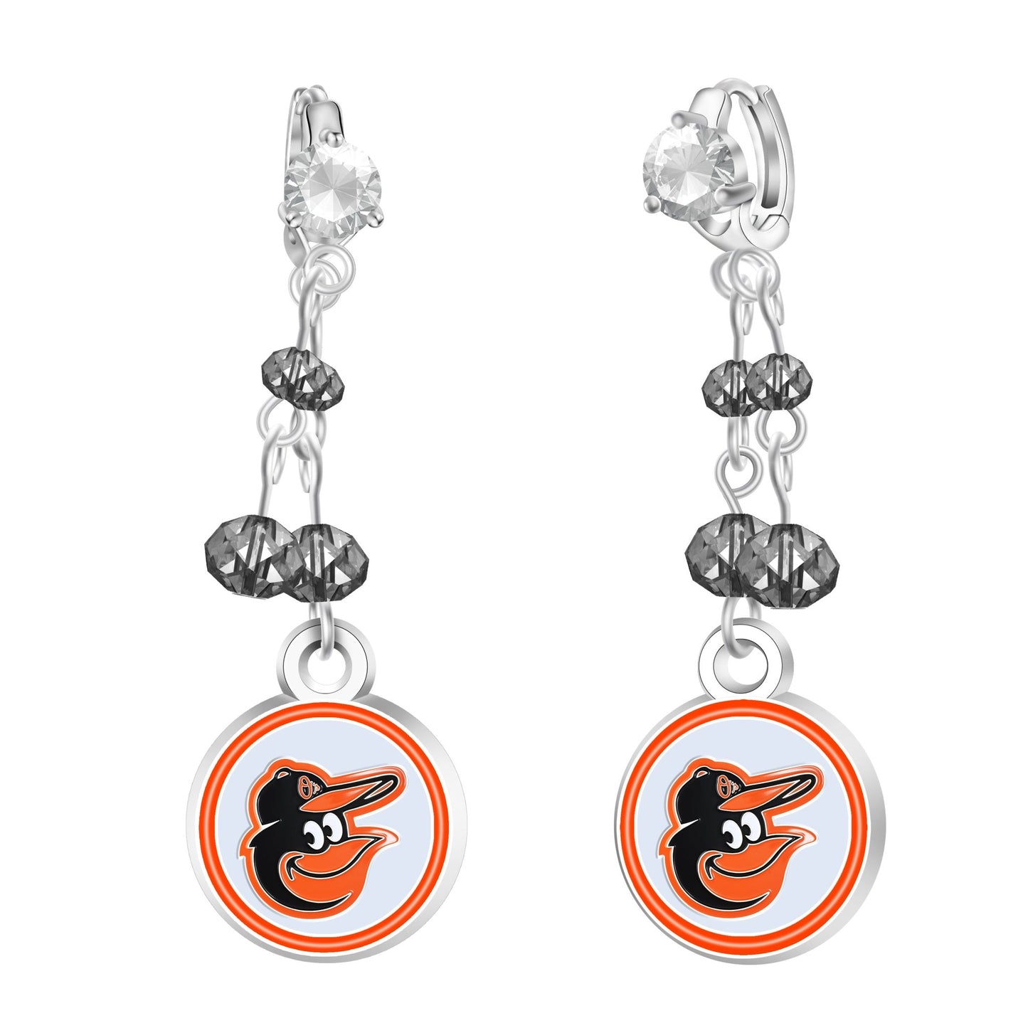 MLB Rhinestone Dangle Earrings - Gamedays Gear - Baltimore Orioles