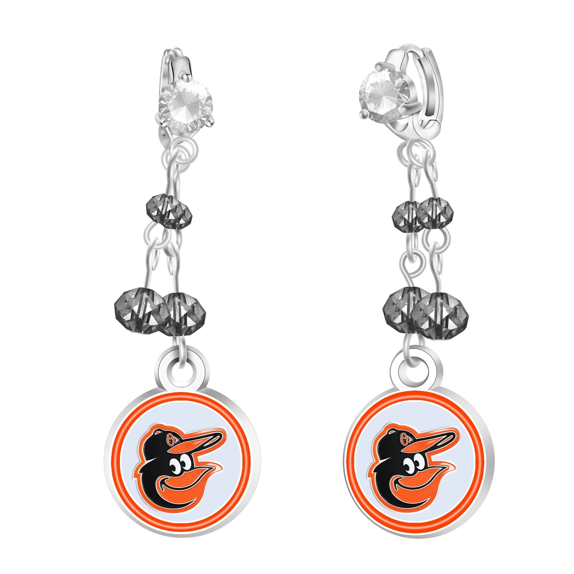 MLB Rhinestone Dangle Earrings - Gamedays Gear - Baltimore Orioles