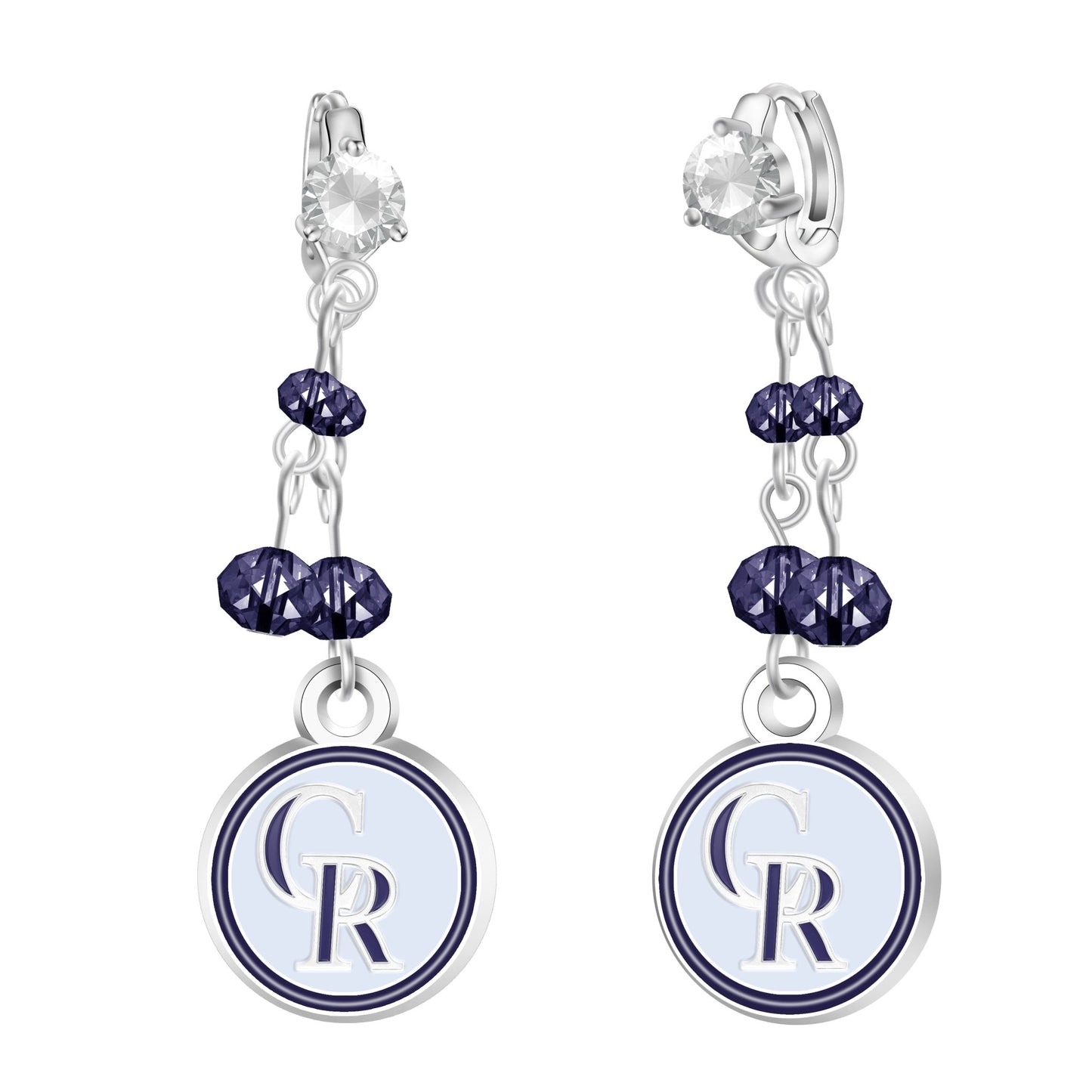 MLB Rhinestone Dangle Earrings - Gamedays Gear - Colorado Rockies