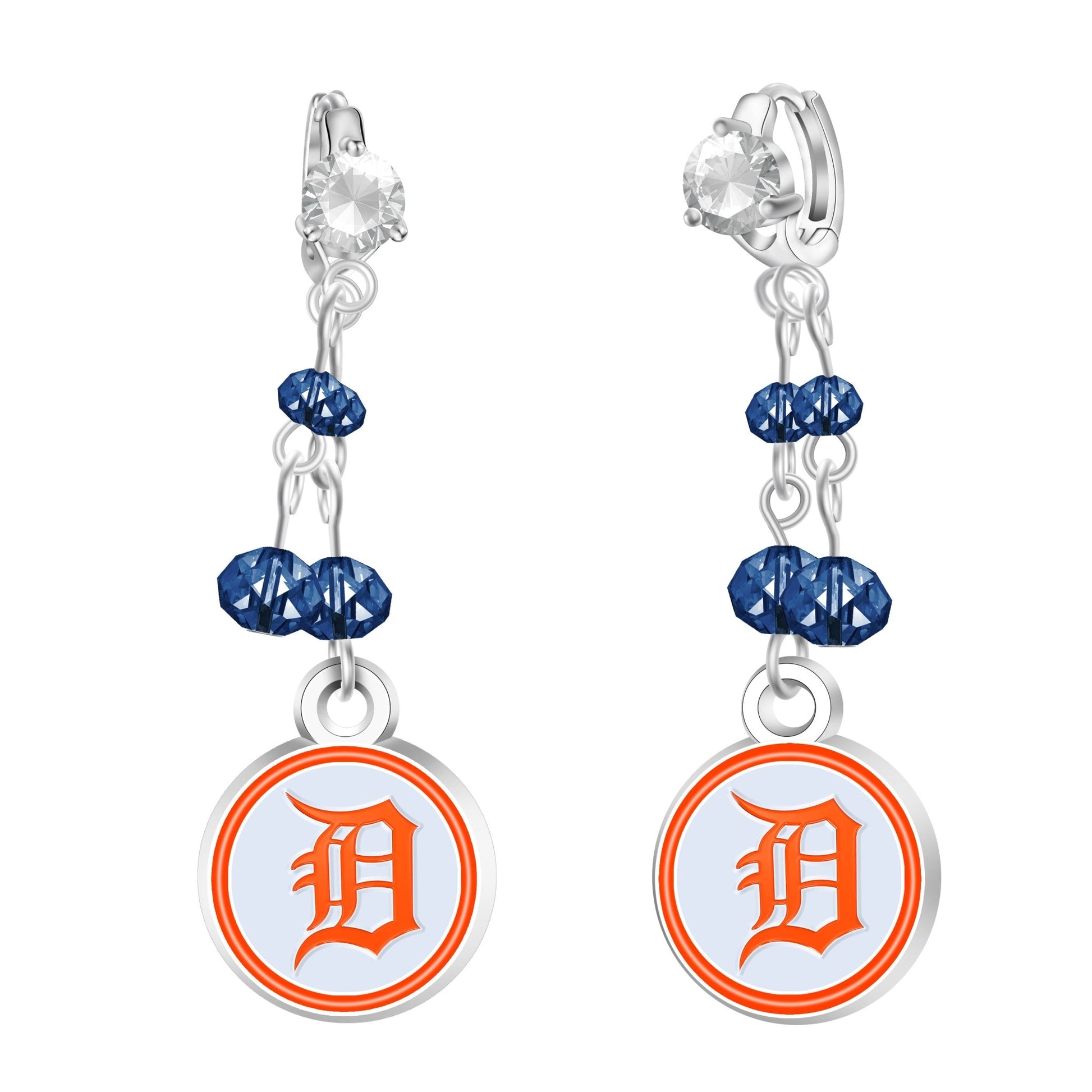 MLB Rhinestone Dangle Earrings - Gamedays Gear - Detroit Tigers