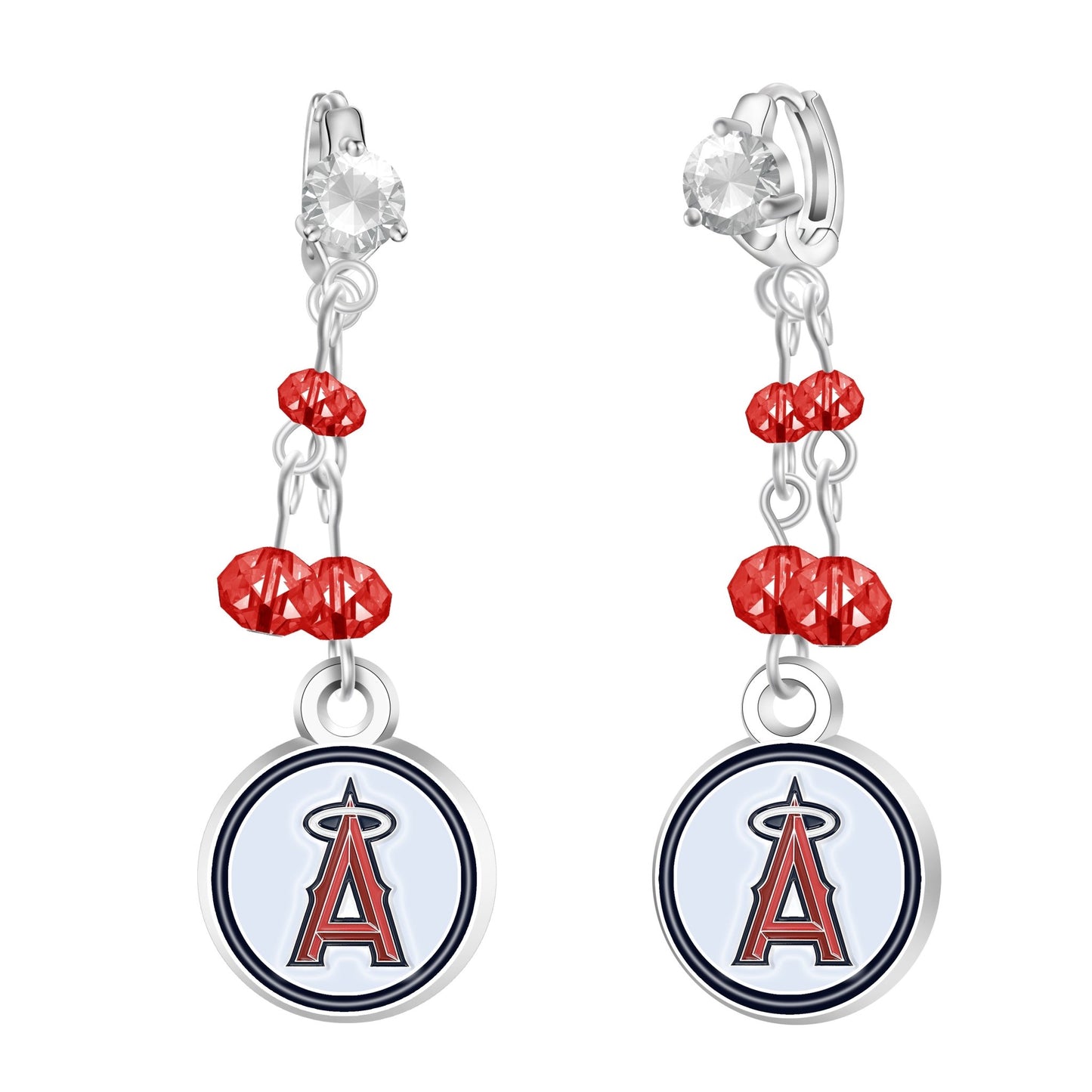 MLB Rhinestone Dangle Earrings - Gamedays Gear - Los Angeles Angels