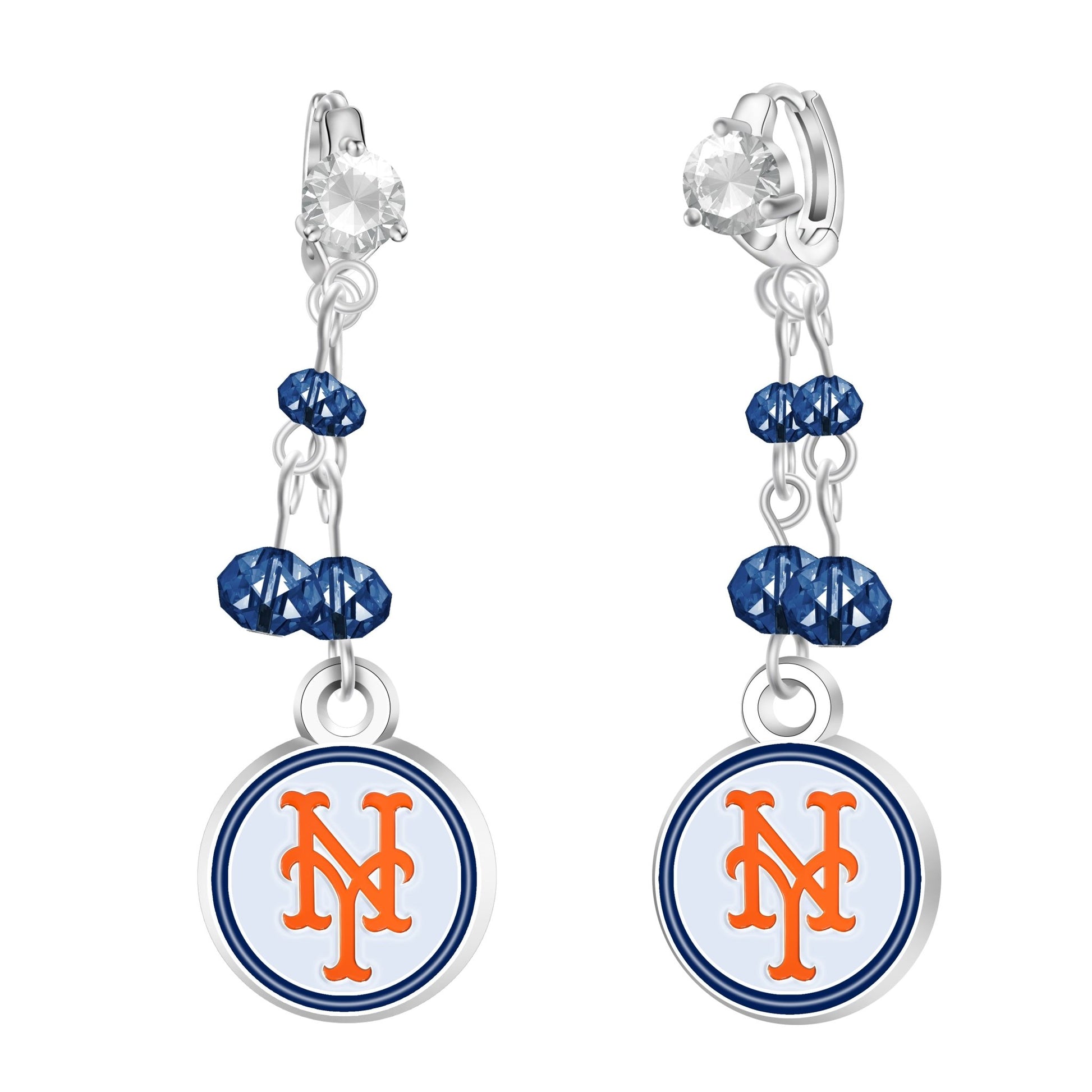 MLB Rhinestone Dangle Earrings - Gamedays Gear - New York Mets