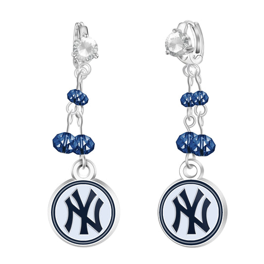 MLB Rhinestone Dangle Earrings - Gamedays Gear - New York Yankees