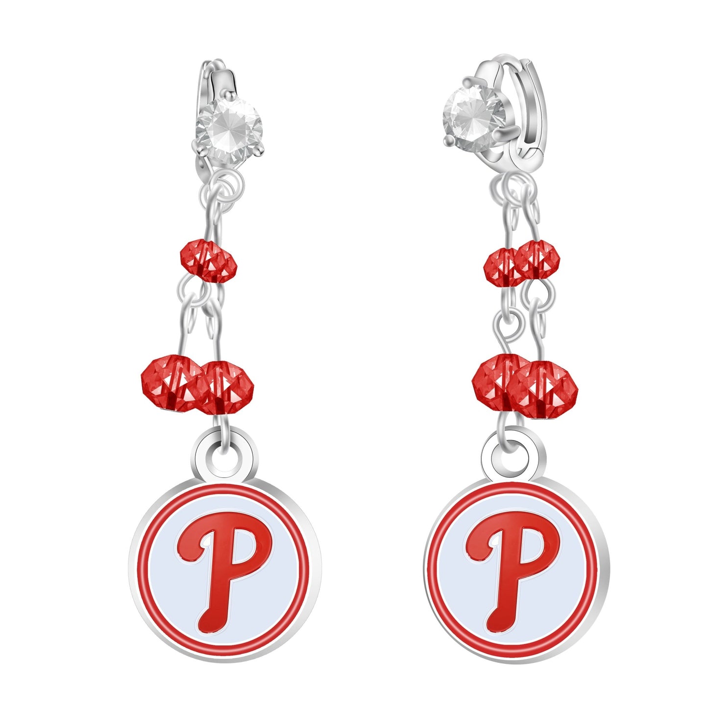 MLB Rhinestone Dangle Earrings - Gamedays Gear - Philadelphia Phillies