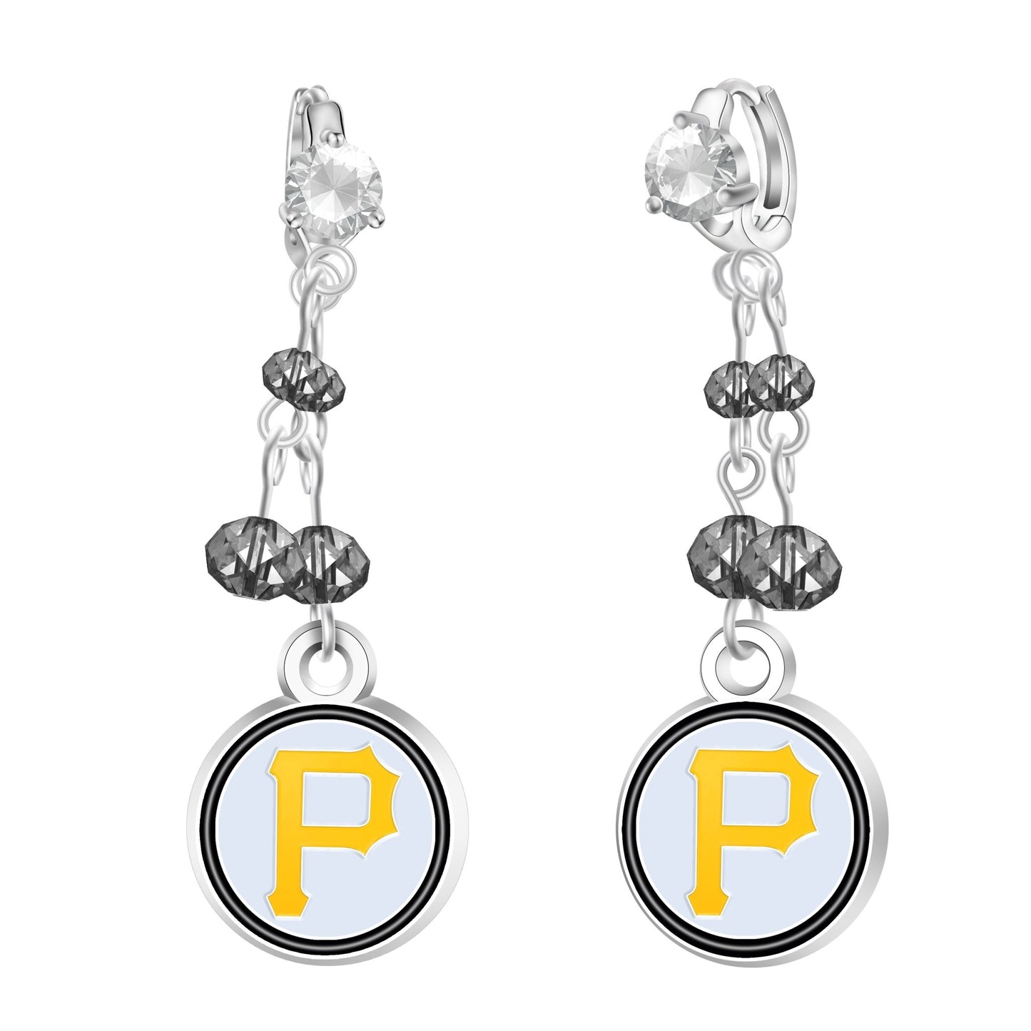 MLB Rhinestone Dangle Earrings - Gamedays Gear - Pittsburgh Pirates