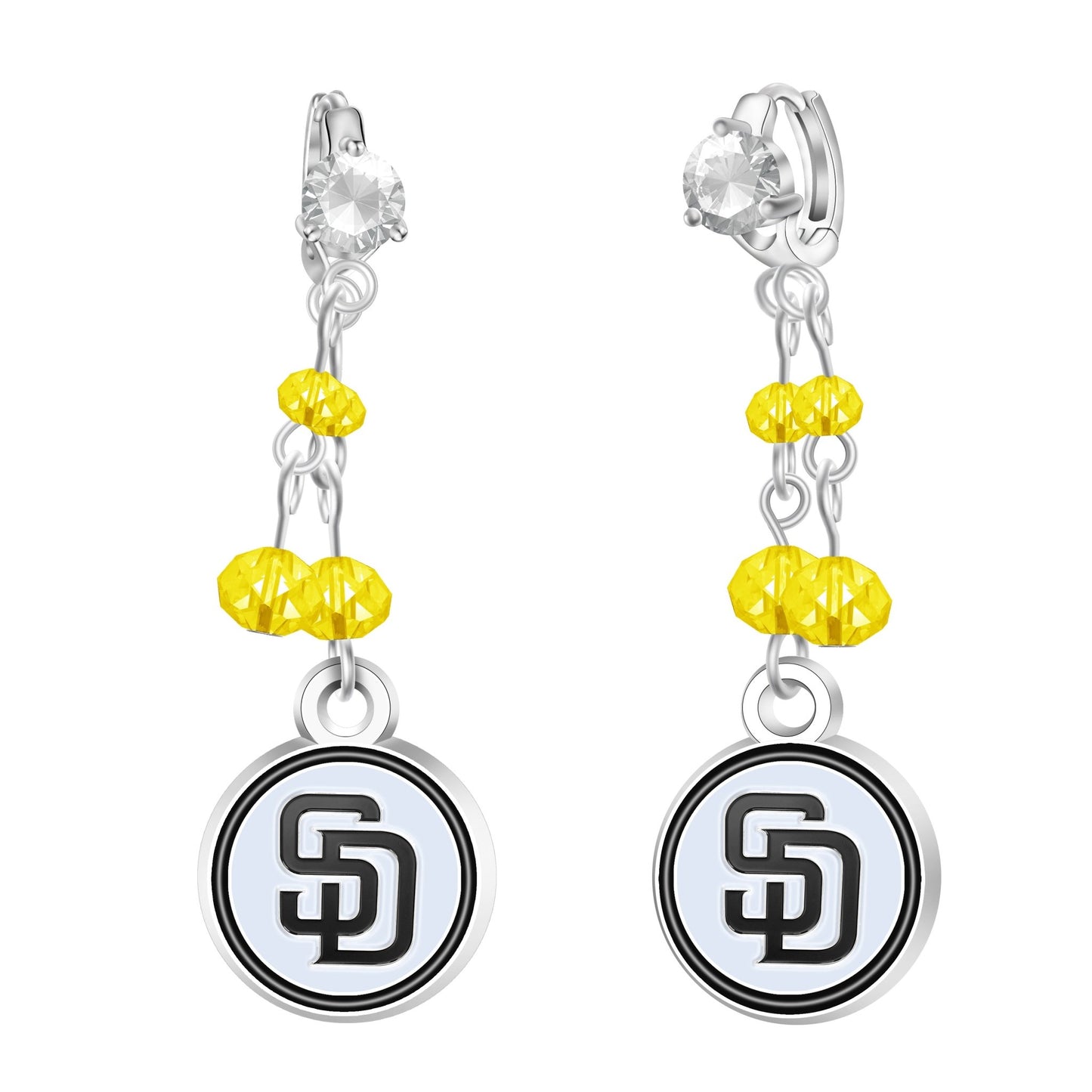 MLB Rhinestone Dangle Earrings - Gamedays Gear - San Diego Padres