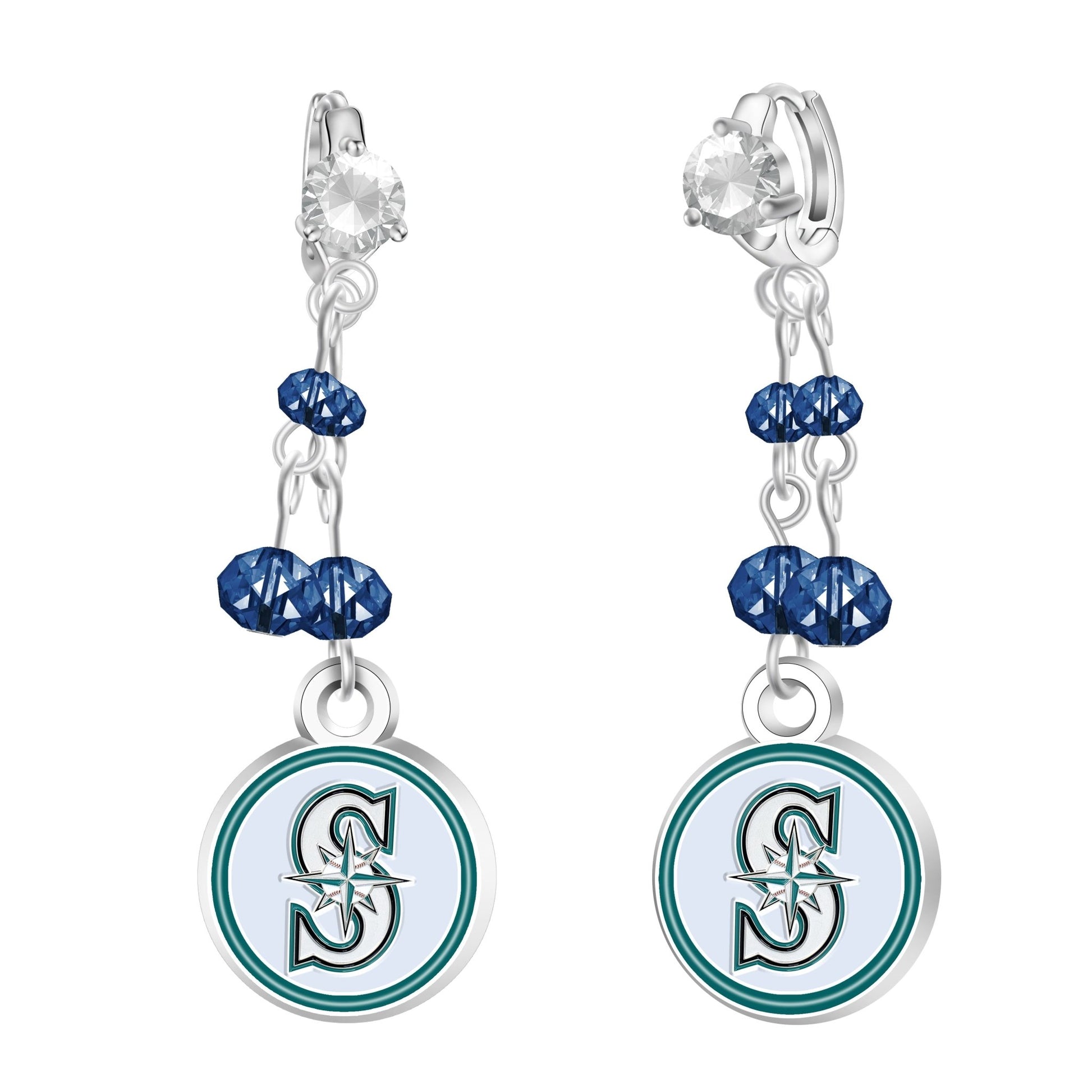 MLB Rhinestone Dangle Earrings - Gamedays Gear - Seattle Mariners