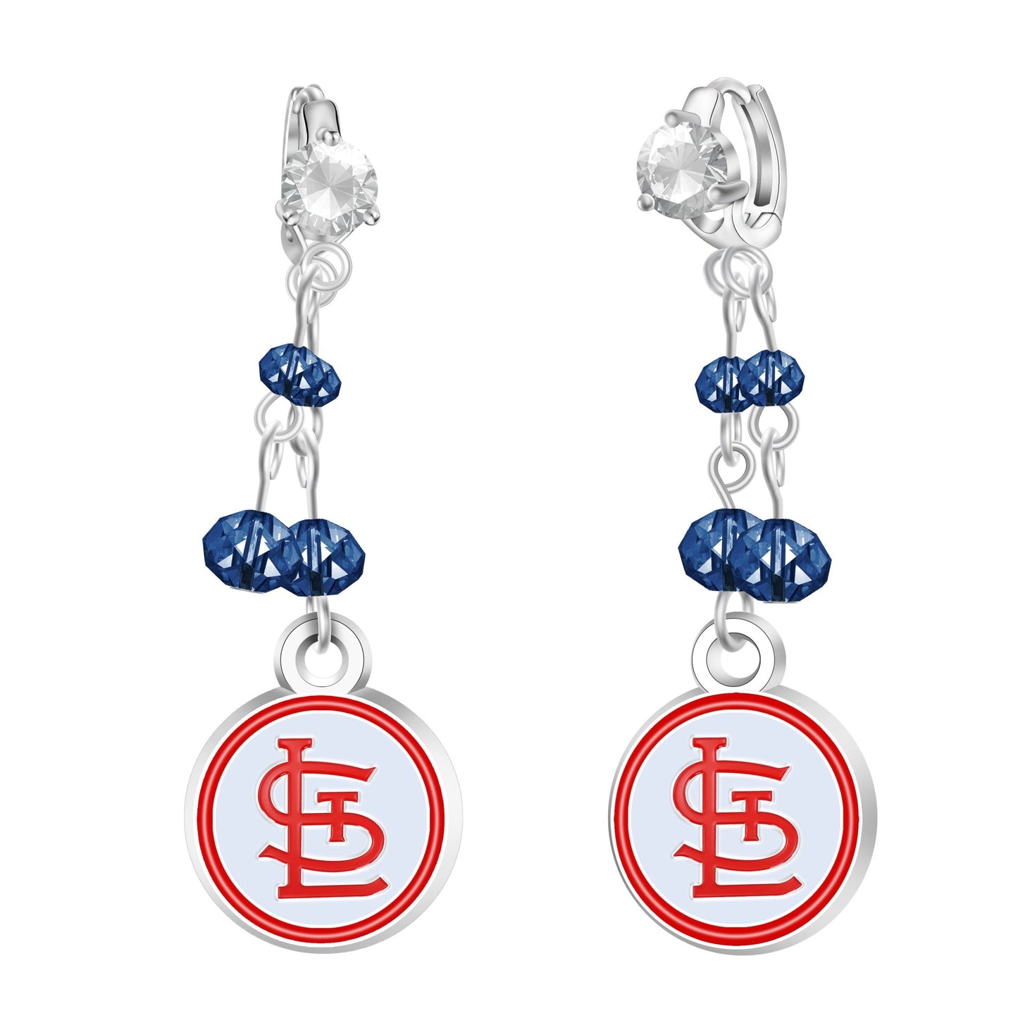 MLB Rhinestone Dangle Earrings - Gamedays Gear - St. Louis Cardinals