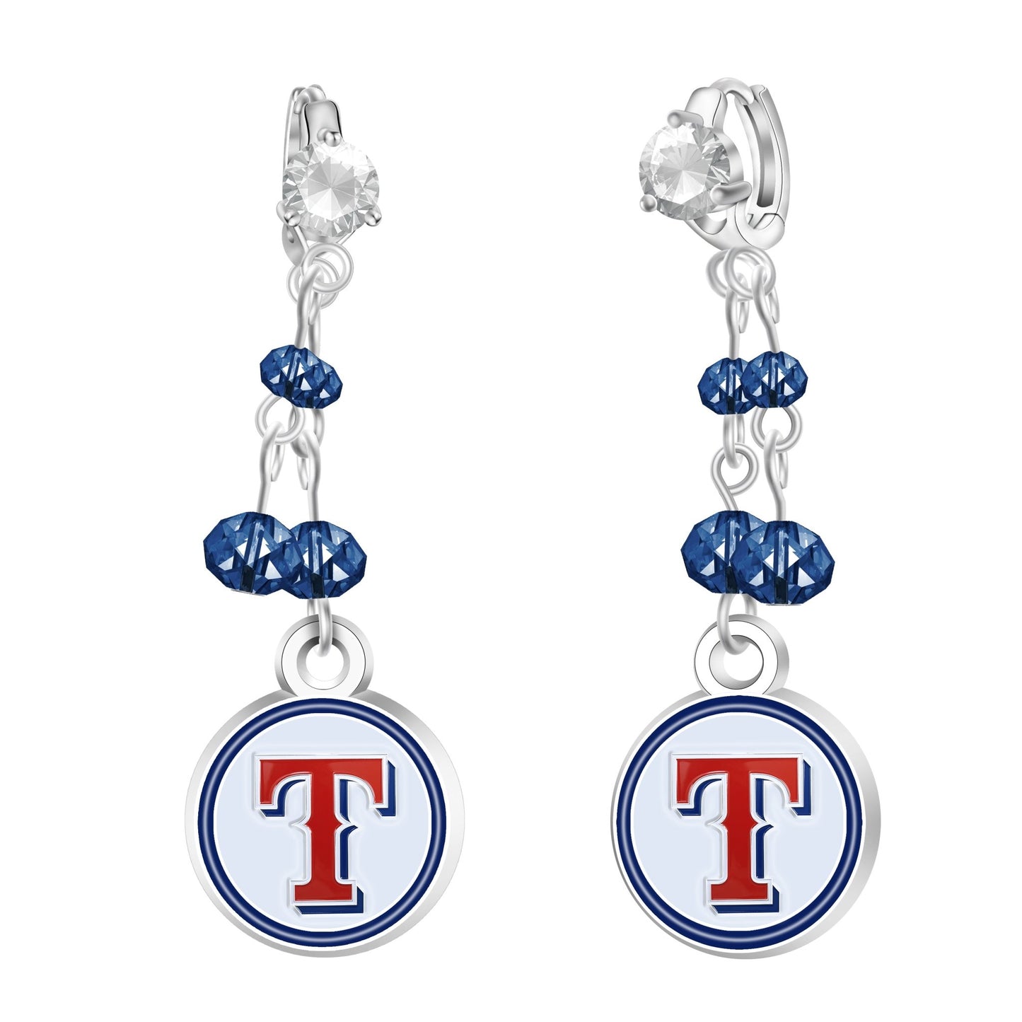 MLB Rhinestone Dangle Earrings - Gamedays Gear - Texas Rangers