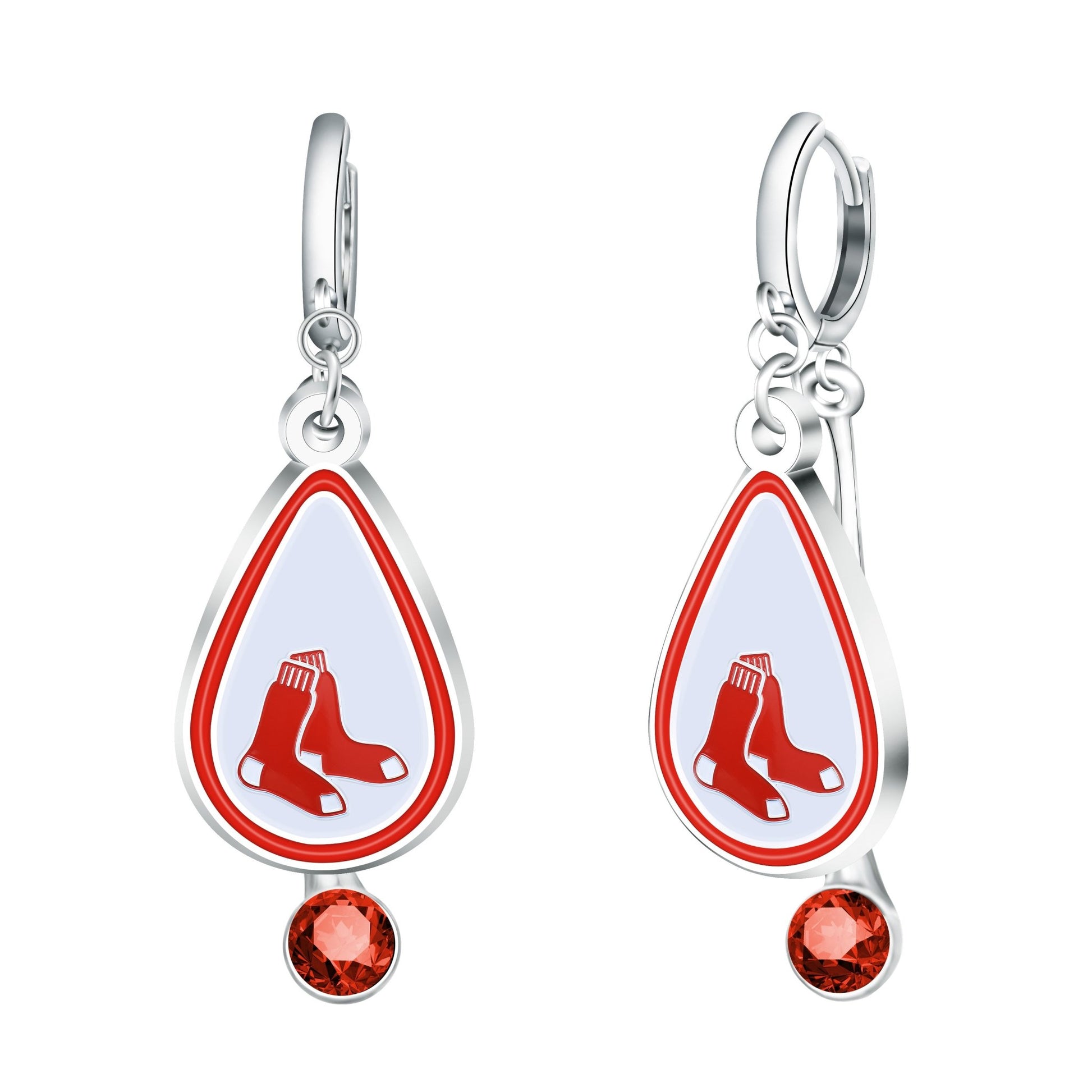 MLB Rhinestone Teardrop Earrings - Gamedays Gear - Boston Red Sox