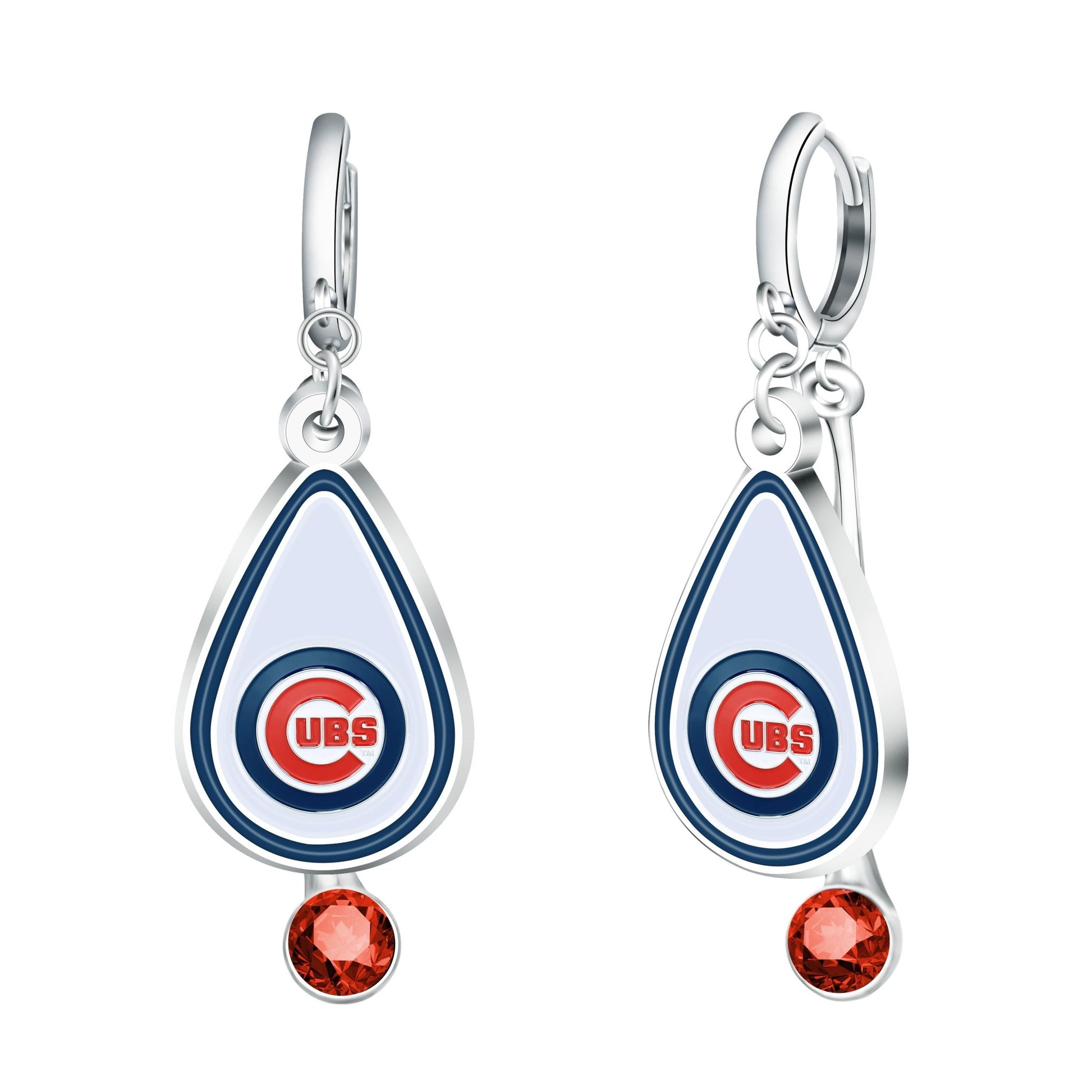 MLB Rhinestone Teardrop Earrings - Gamedays Gear - Chicago Cubs