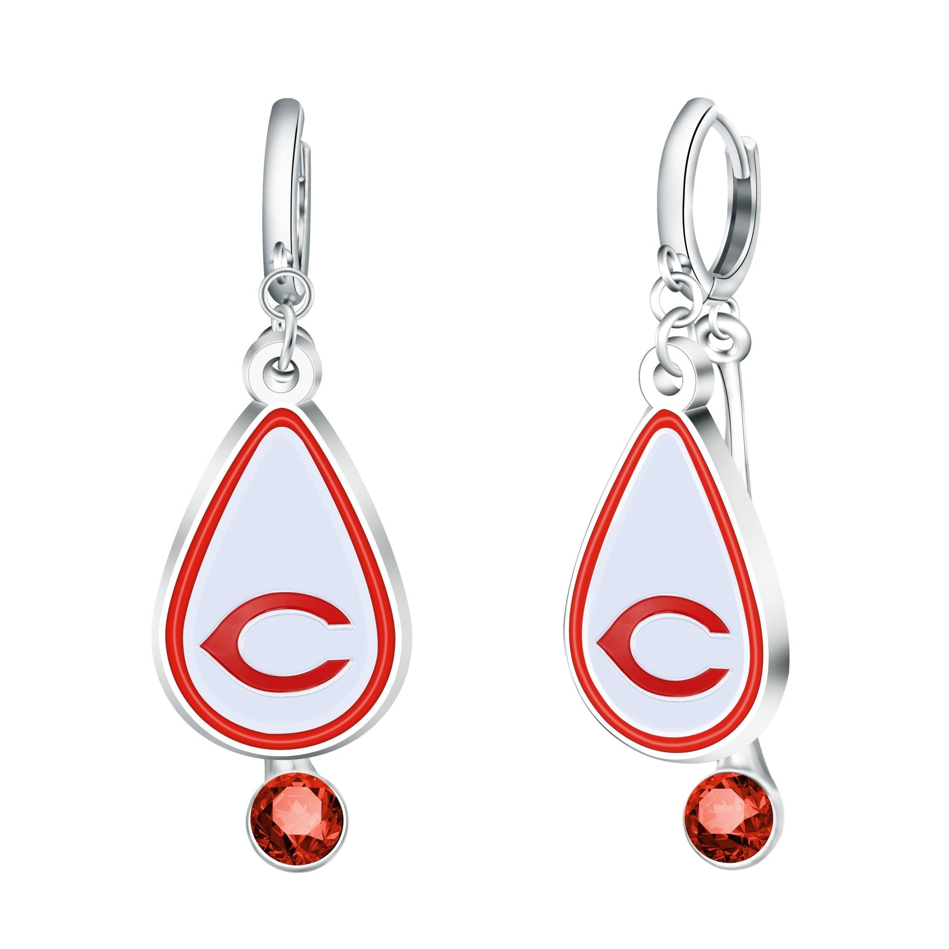 MLB Rhinestone Teardrop Earrings - Gamedays Gear - Cincinnati Reds