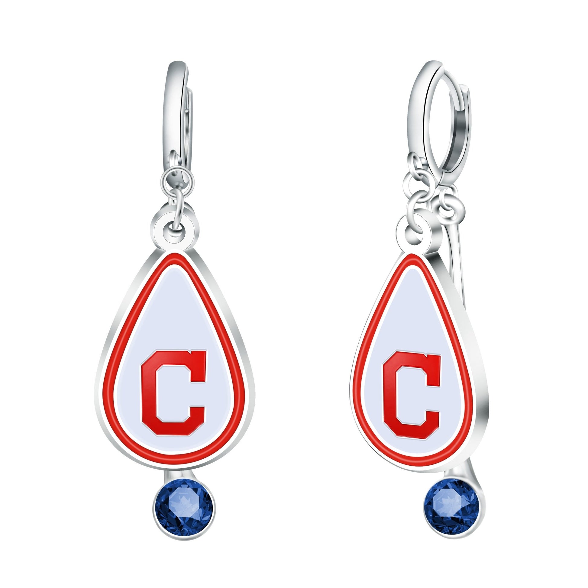 MLB Rhinestone Teardrop Earrings - Gamedays Gear - Cleveland Guardians