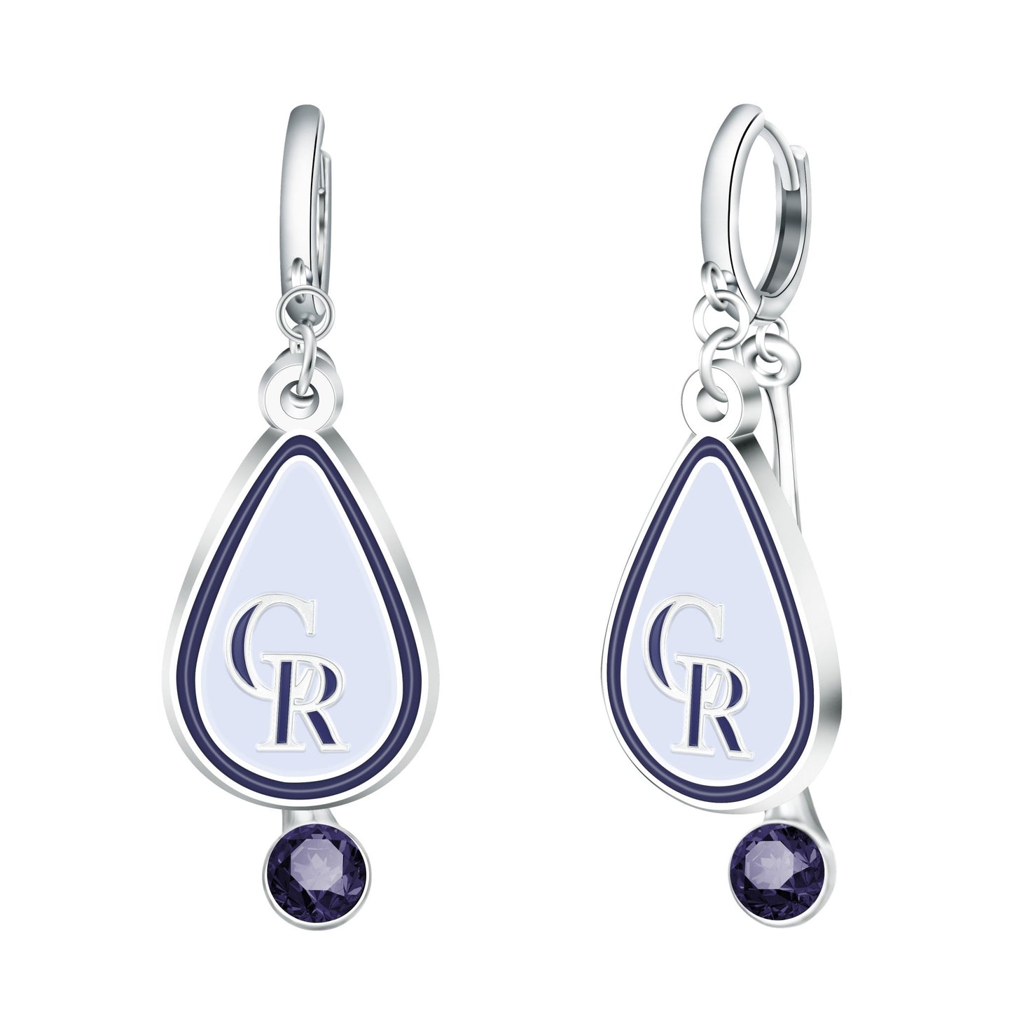 MLB Rhinestone Teardrop Earrings - Gamedays Gear - Colorado Rockies