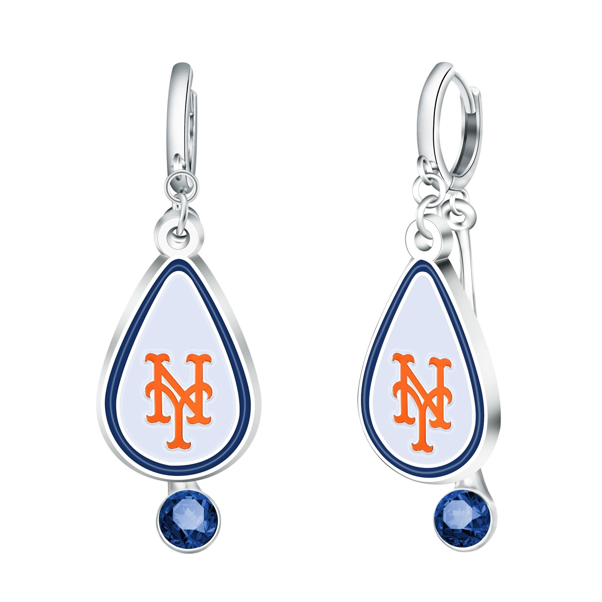 MLB Rhinestone Teardrop Earrings - Gamedays Gear - New York Mets