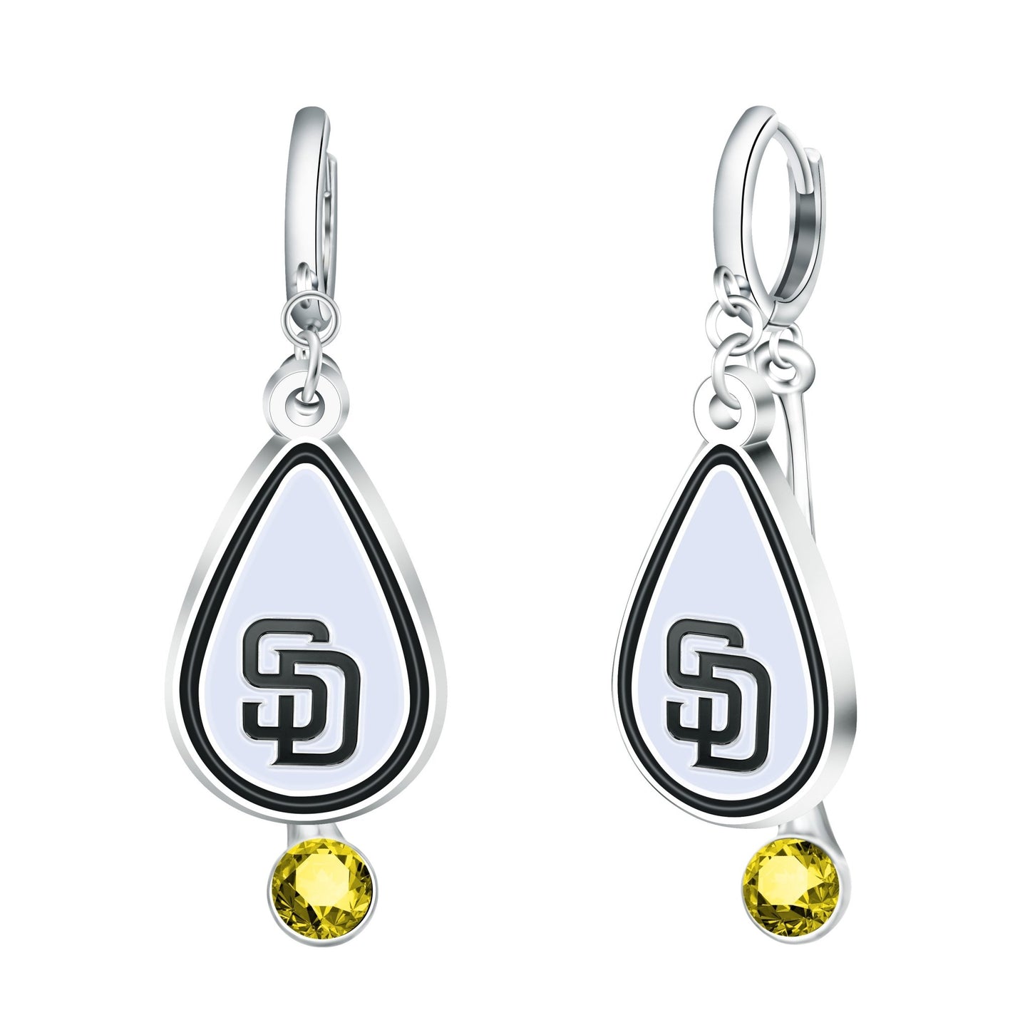 MLB Rhinestone Teardrop Earrings - Gamedays Gear - San Diego Padres