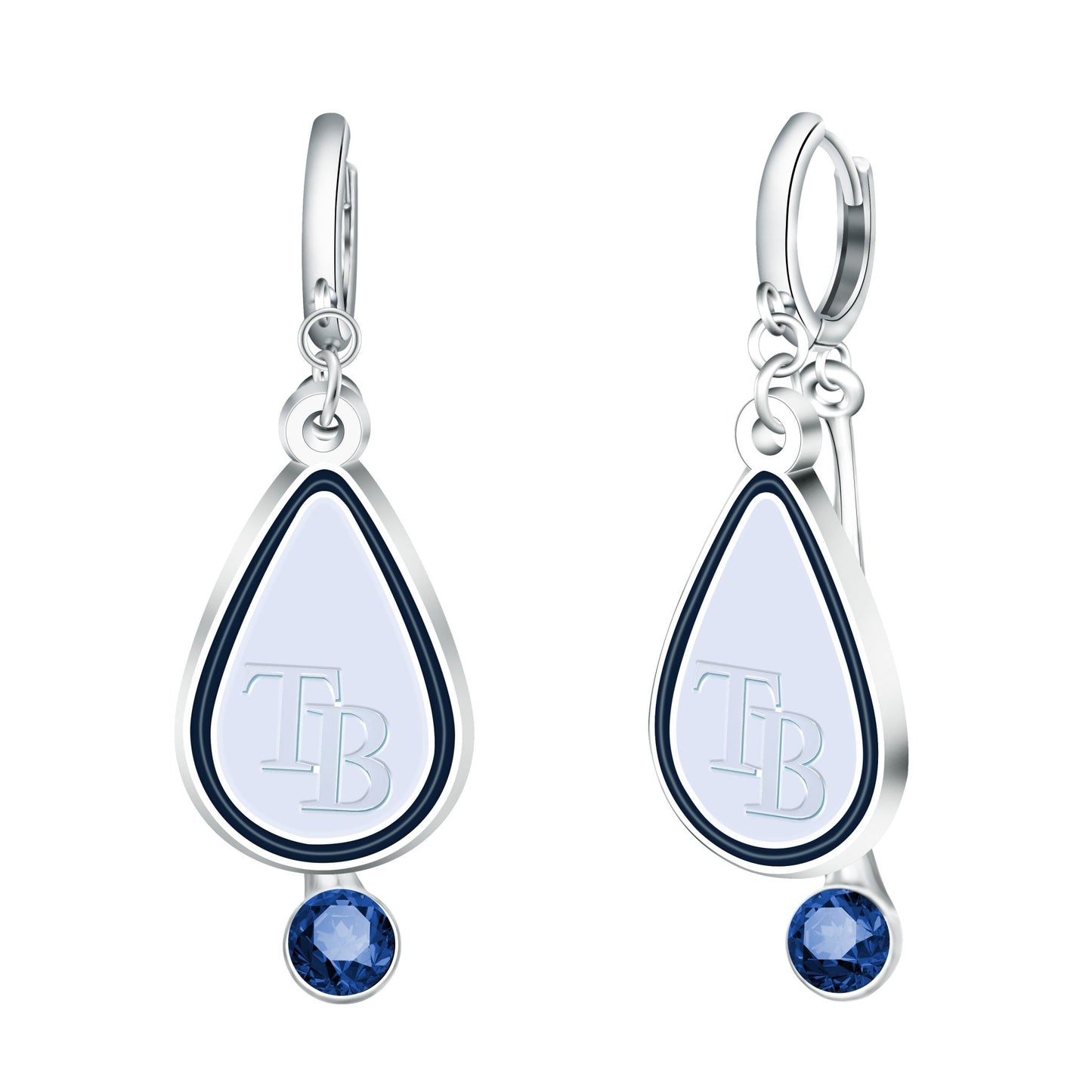 MLB Rhinestone Teardrop Earrings - Gamedays Gear - Tampa Bay Rays