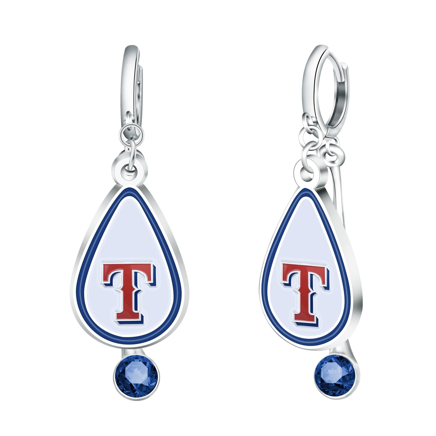 MLB Rhinestone Teardrop Earrings - Gamedays Gear - Texas Rangers