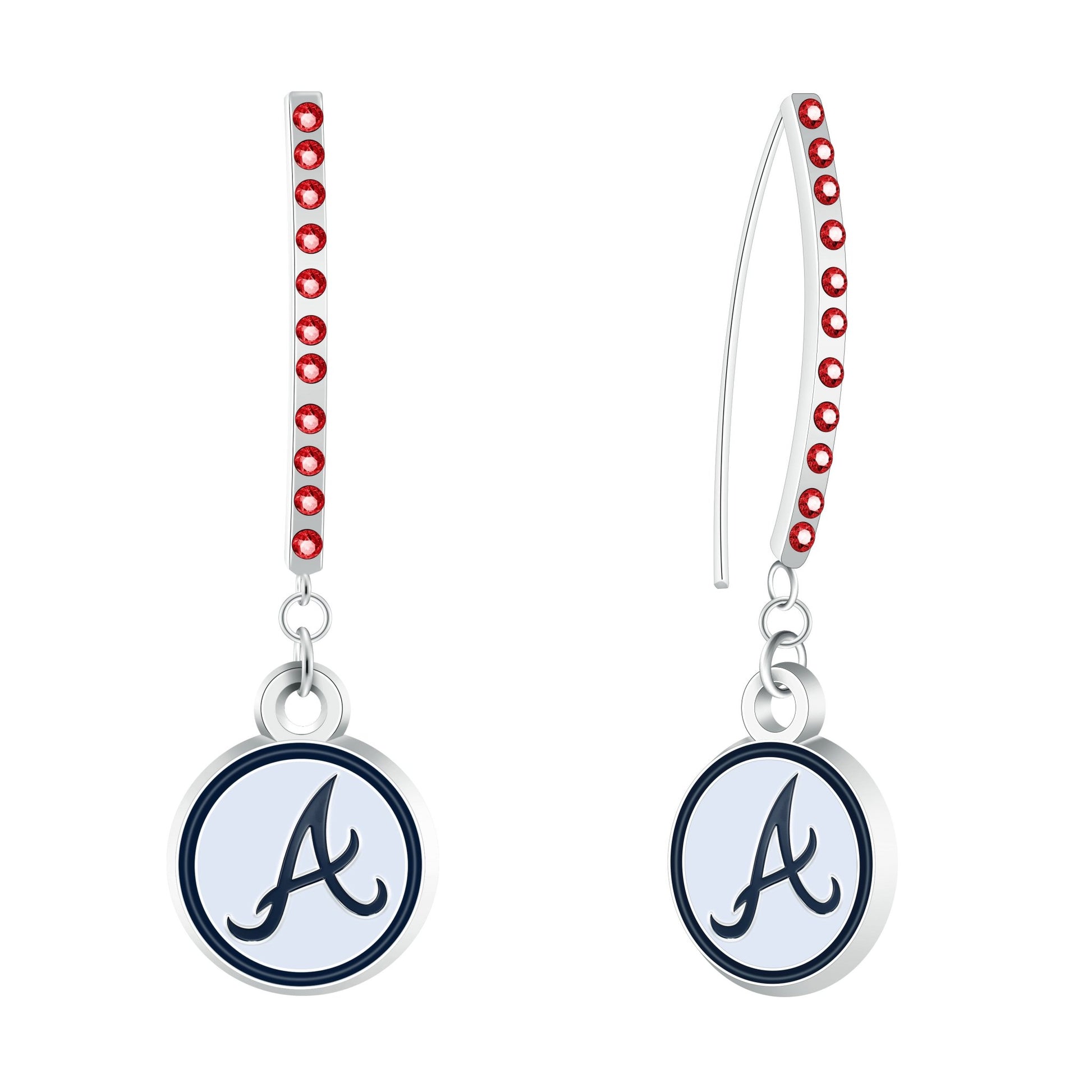 MLB Rhinestone Vertical Earrings - Gamedays Gear - Atlanta Braves