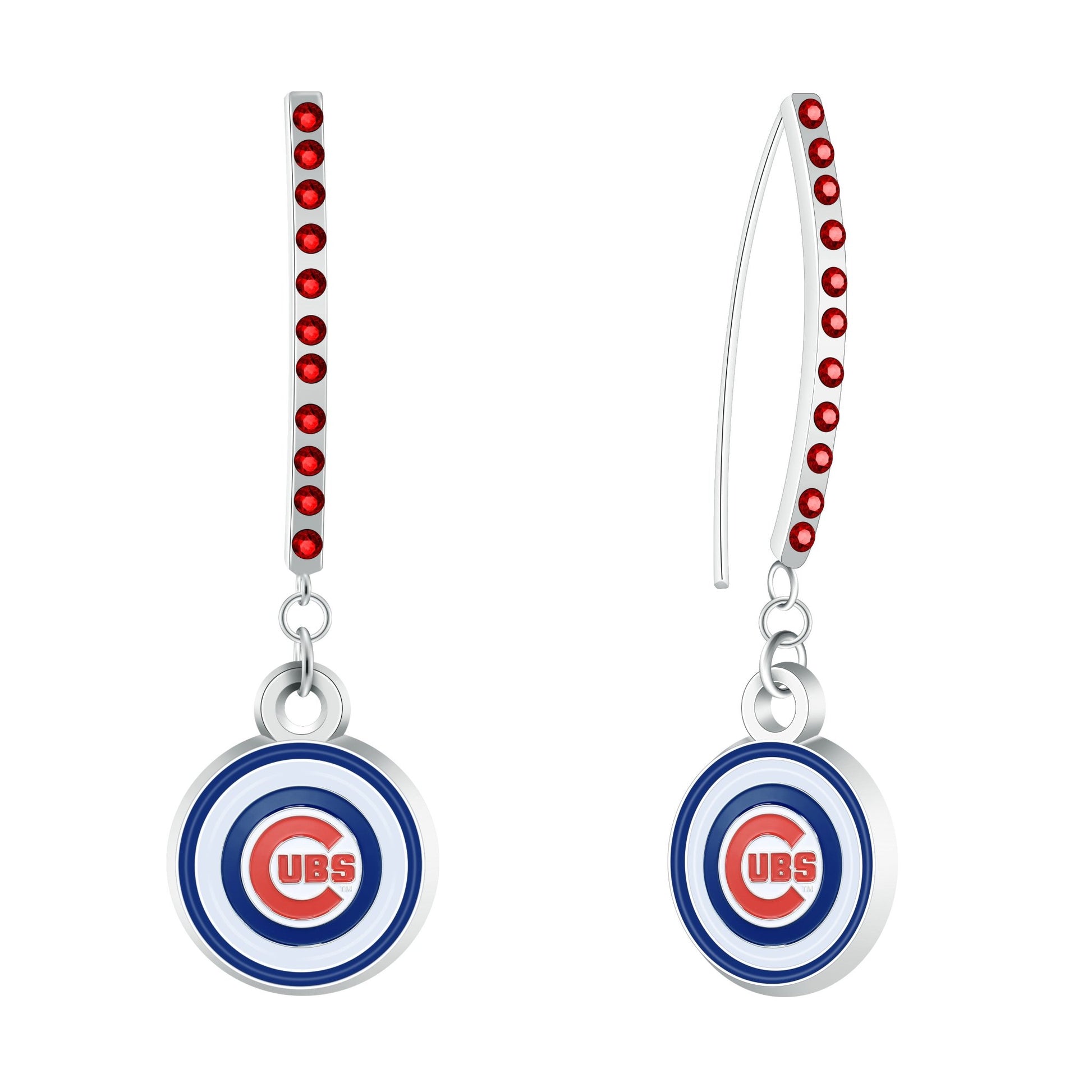 MLB Rhinestone Vertical Earrings - Gamedays Gear - Chicago Cubs