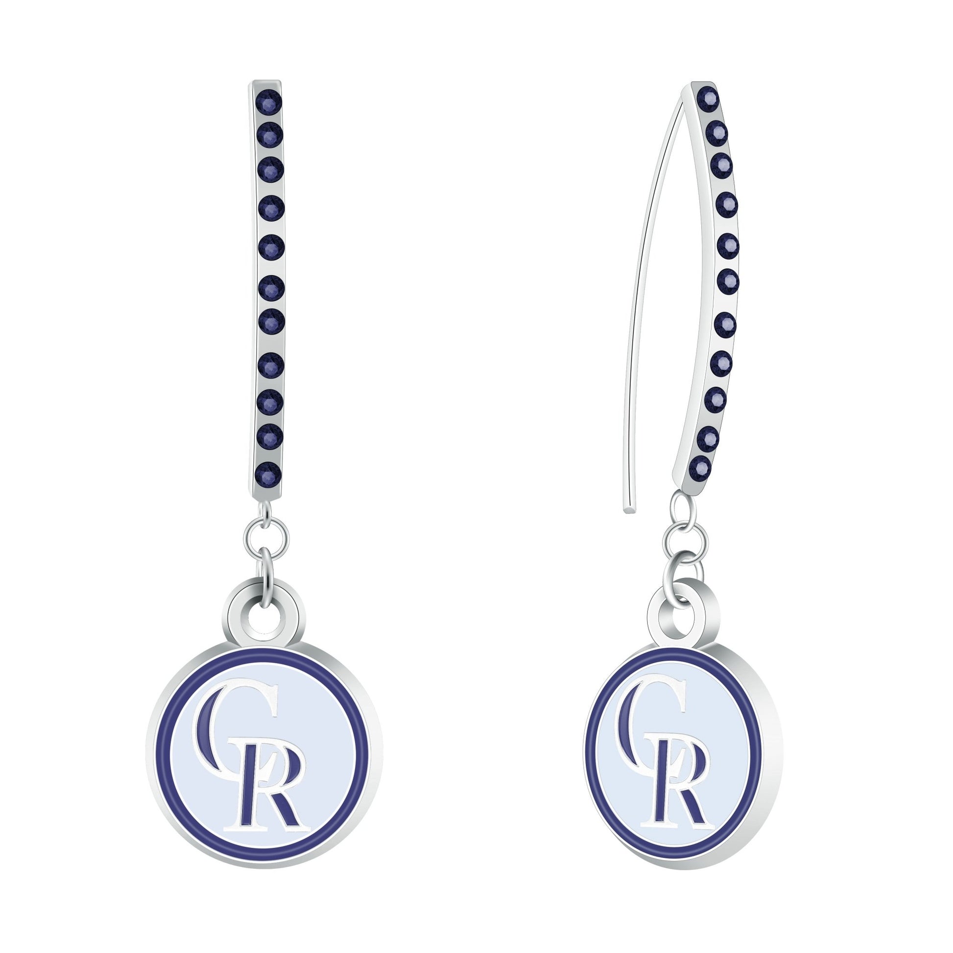 MLB Rhinestone Vertical Earrings - Gamedays Gear - Colorado Rockies